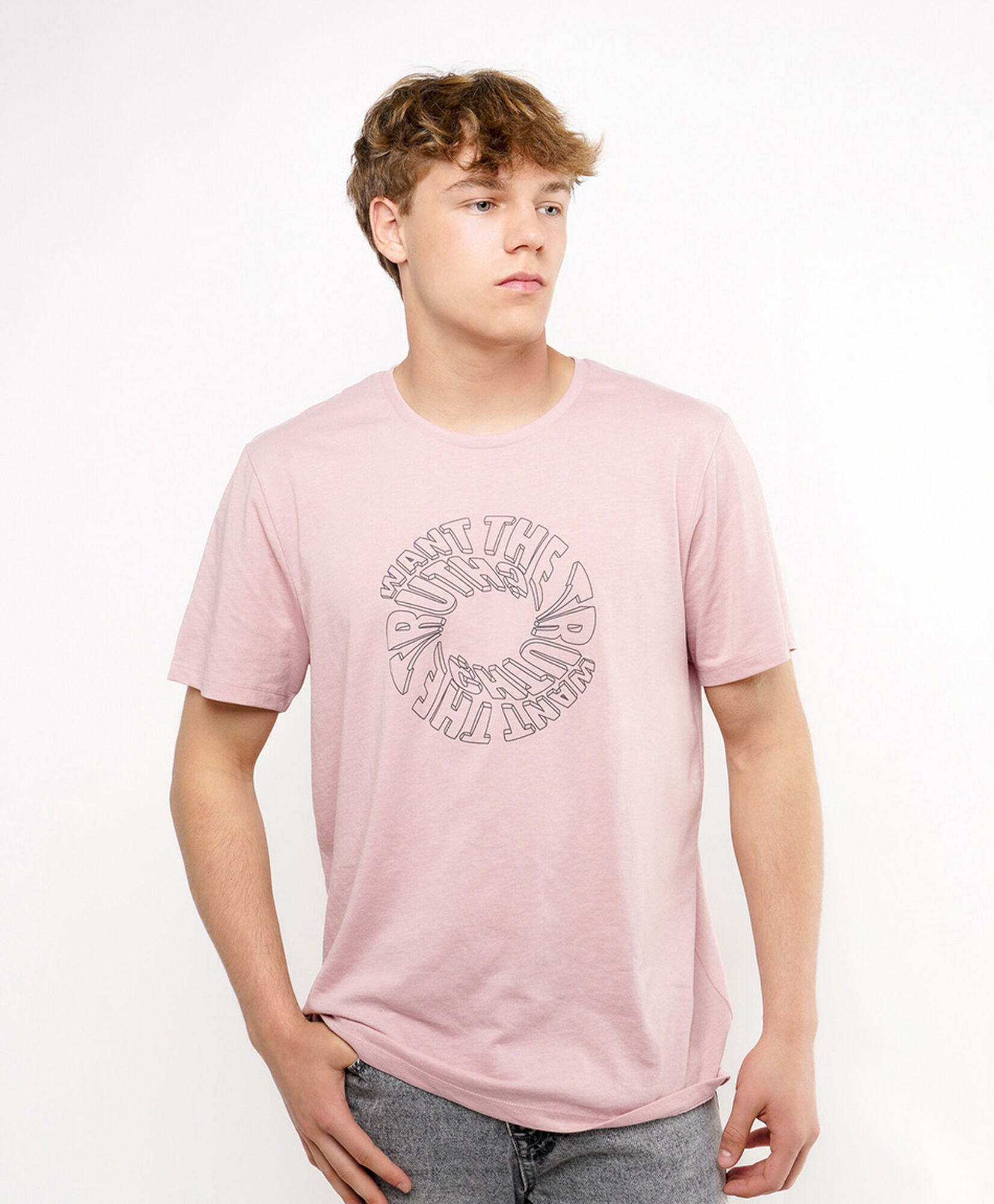 Polera hombre frase círculo Polera hombre frase círculo