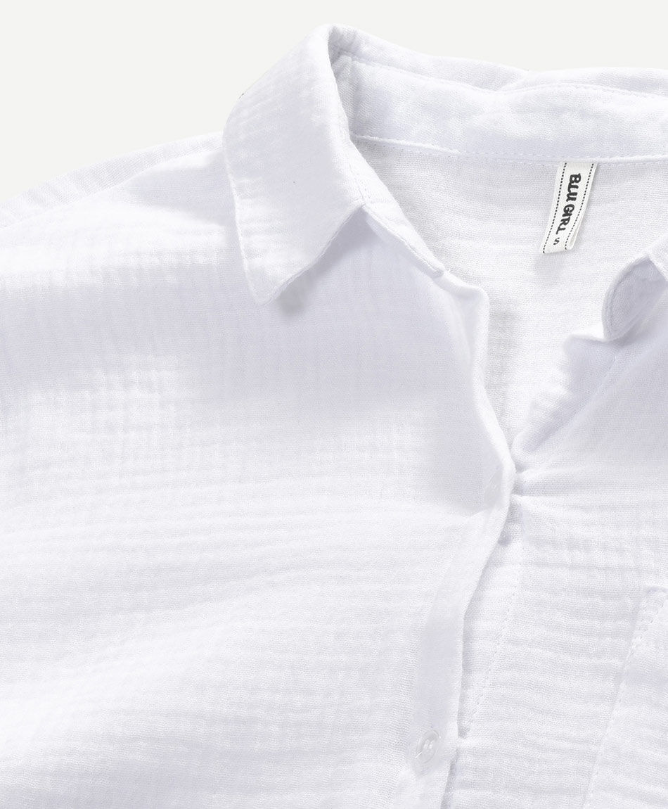 Blusa mujer texturizada blanca