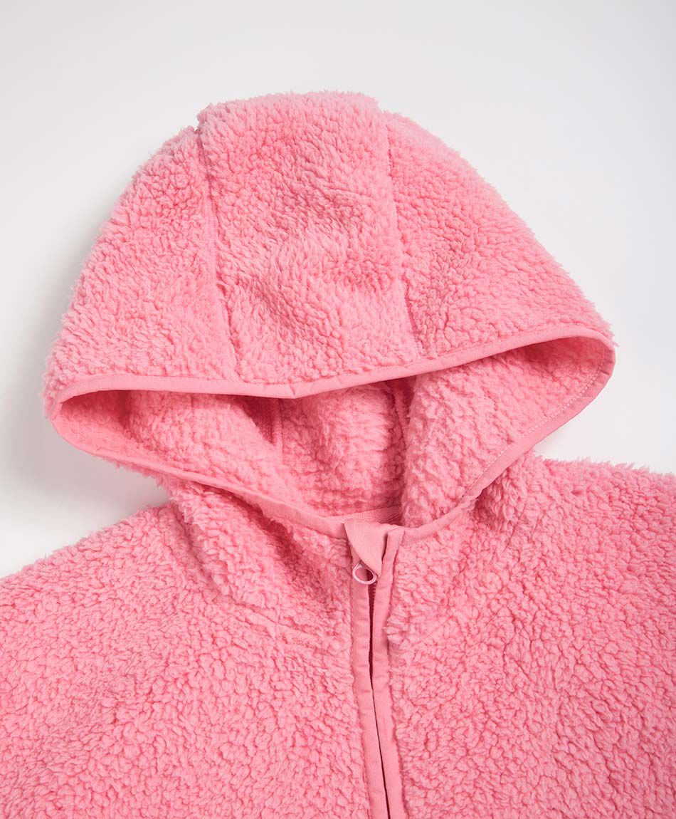 Poler&oacute;n ni&ntilde;a tela sherpas rosa