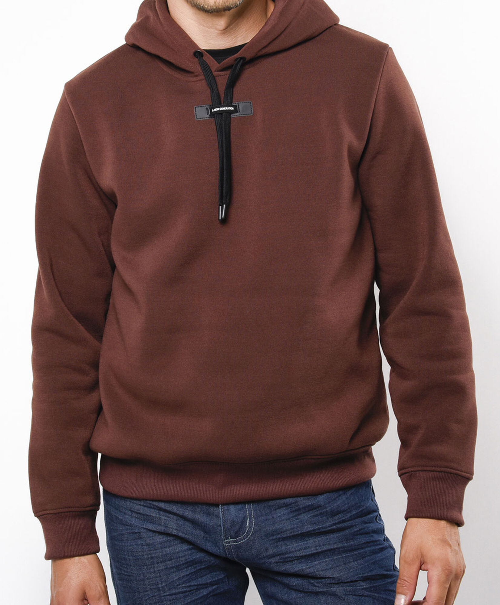 Polerón hombre liso con gorro Polerón hombre liso con gorro