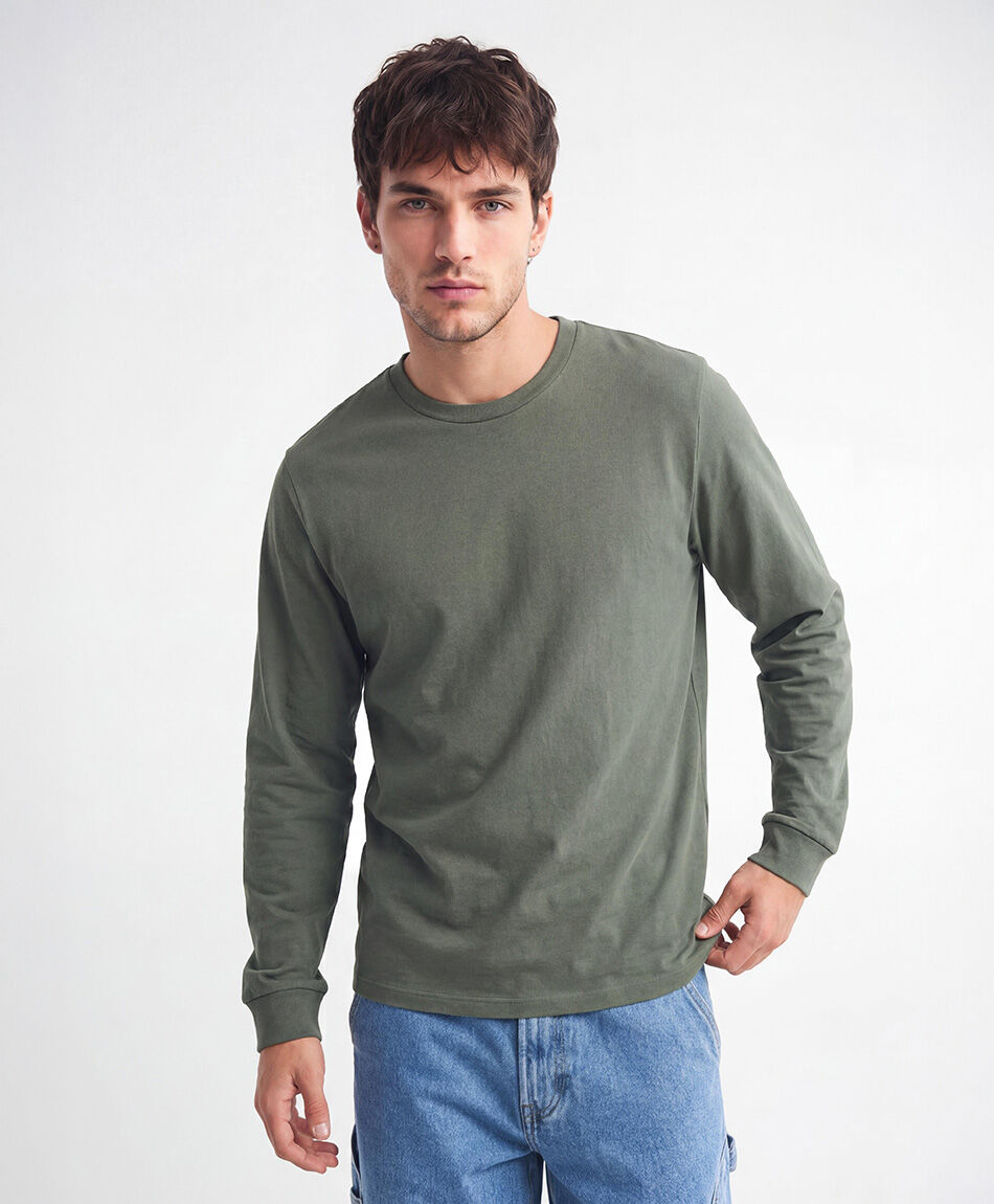 Polera hombre manga larga b&aacute;sica