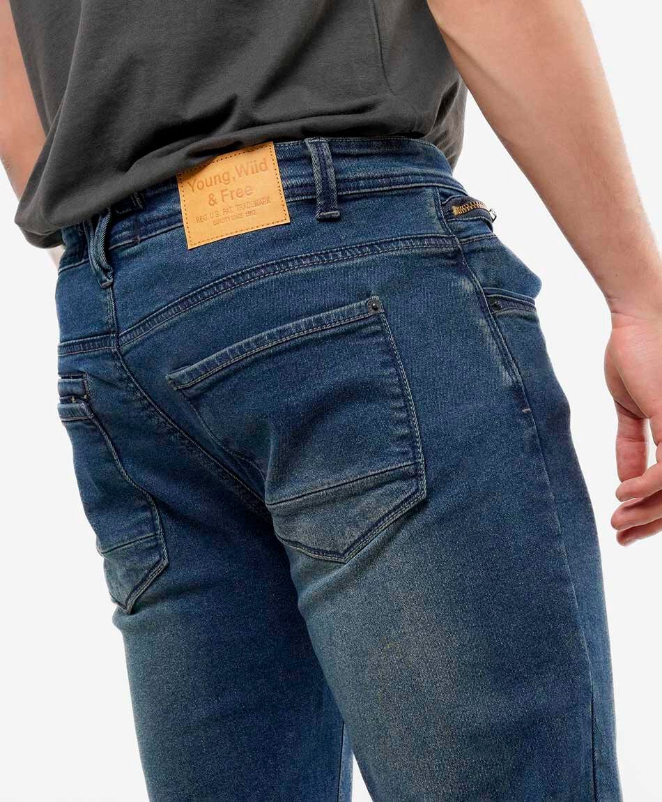 Jeans hombre desgastado slim fit