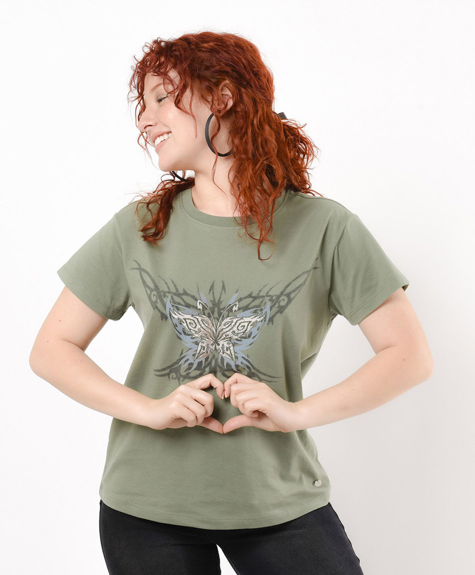 Polera mujer mariposa brillante Polera mujer mariposa brillante