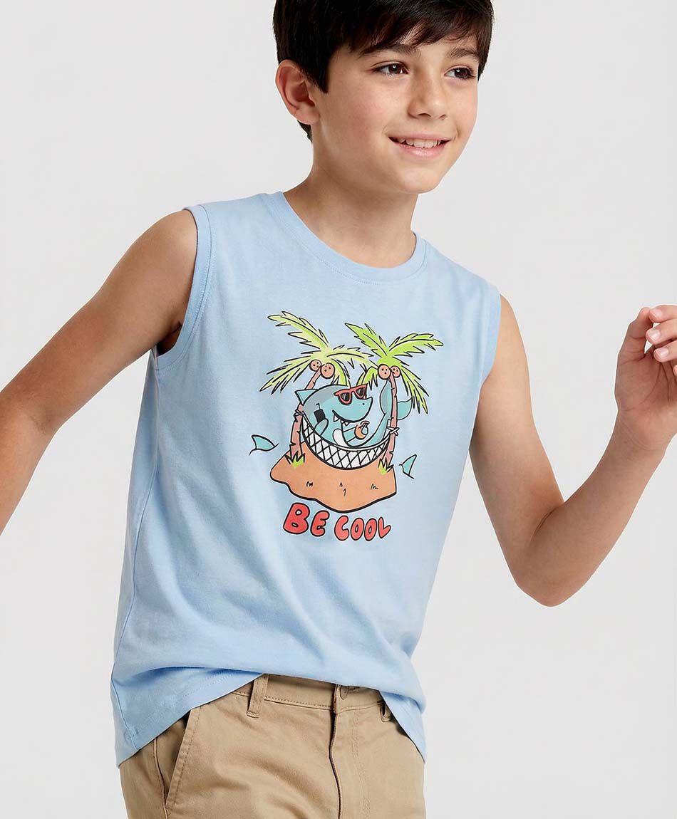 Polera ni&ntilde;o be cool sin mangas