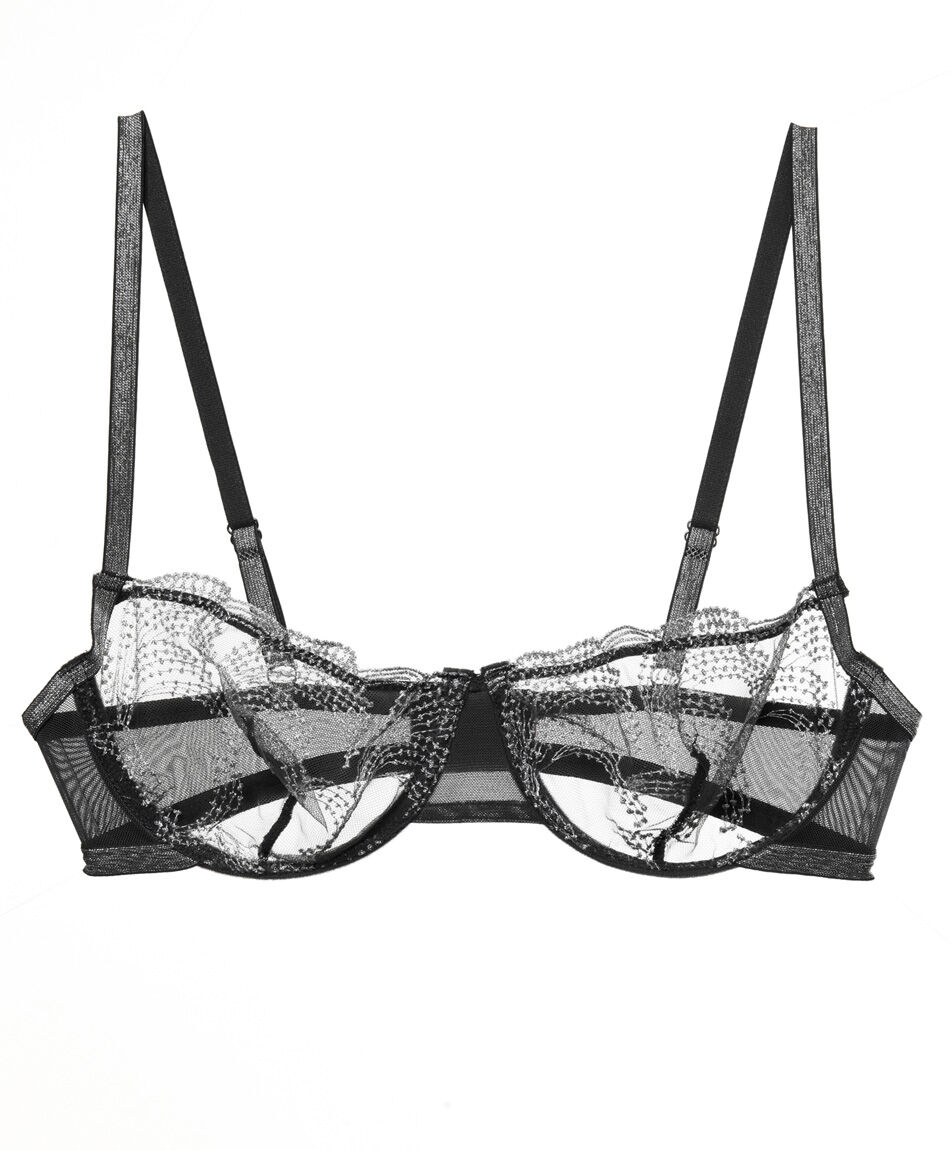 Sost&eacute;n mujer encaje brillitos silver