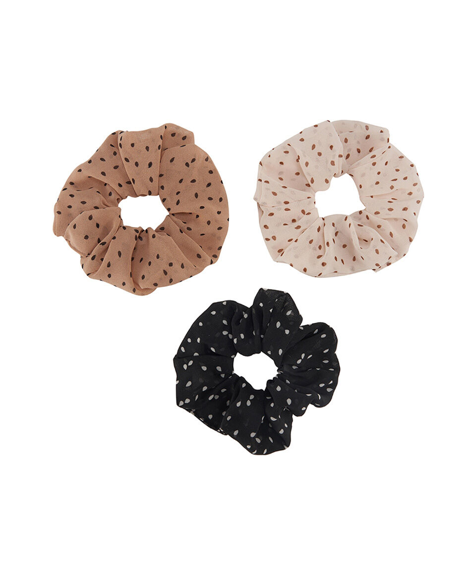 Set 3 scrunchies mujer puntos