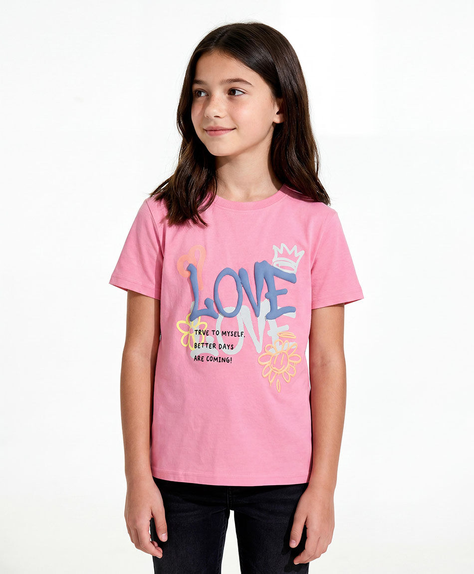 Polera ni&ntilde;a love graffiti