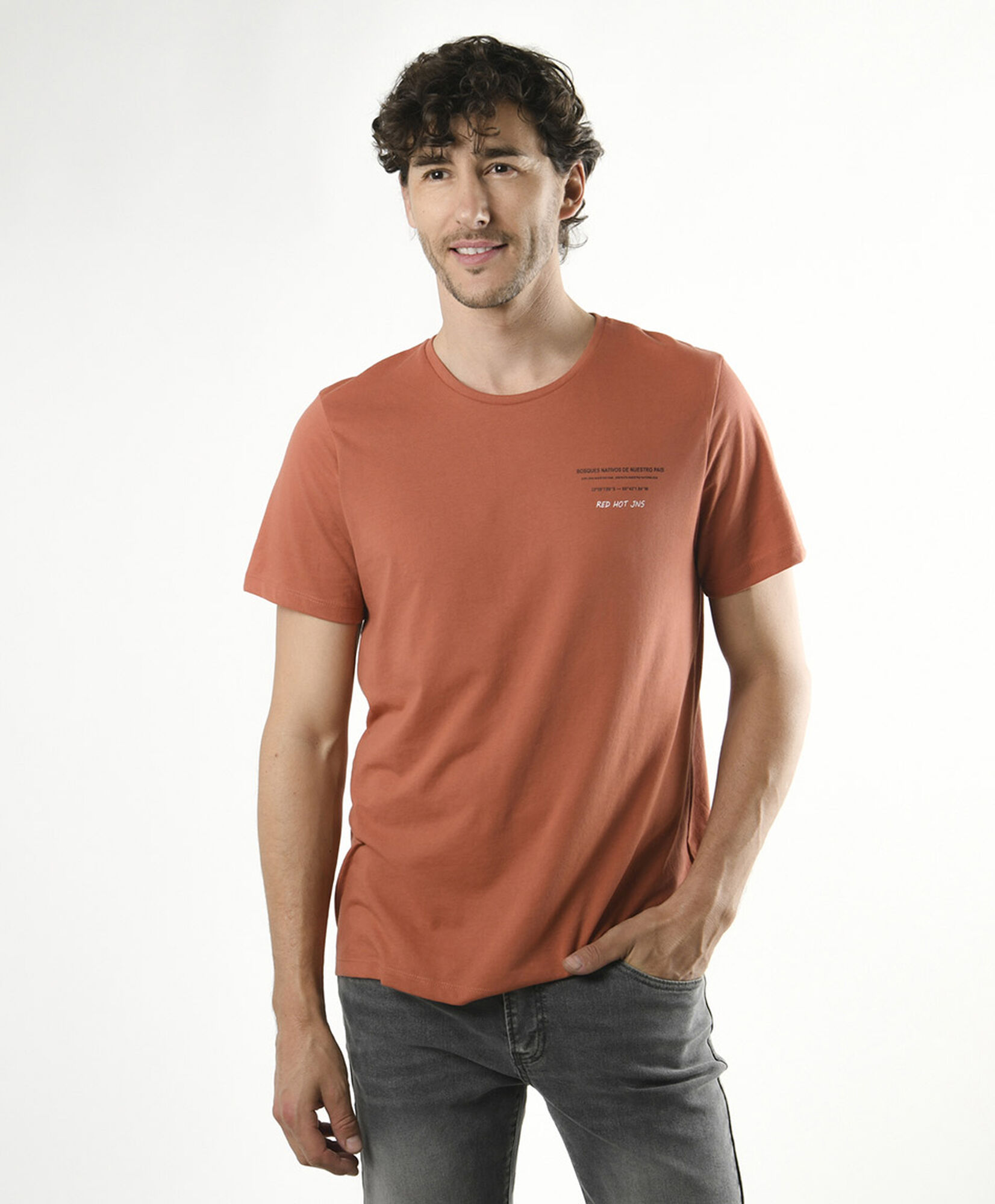 Polera hombre doble estampado árboles Polera hombre doble estampado árboles