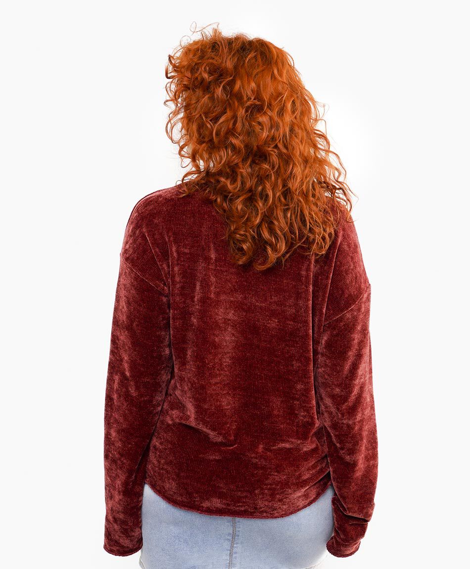 Sweater mujer chenille rojo