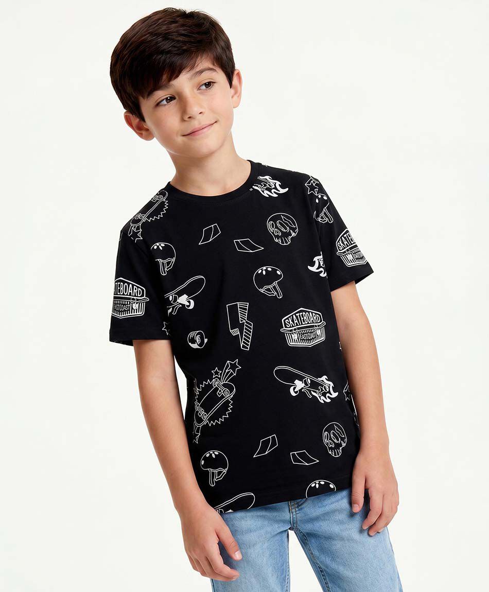Polera ni&ntilde;o skateboard