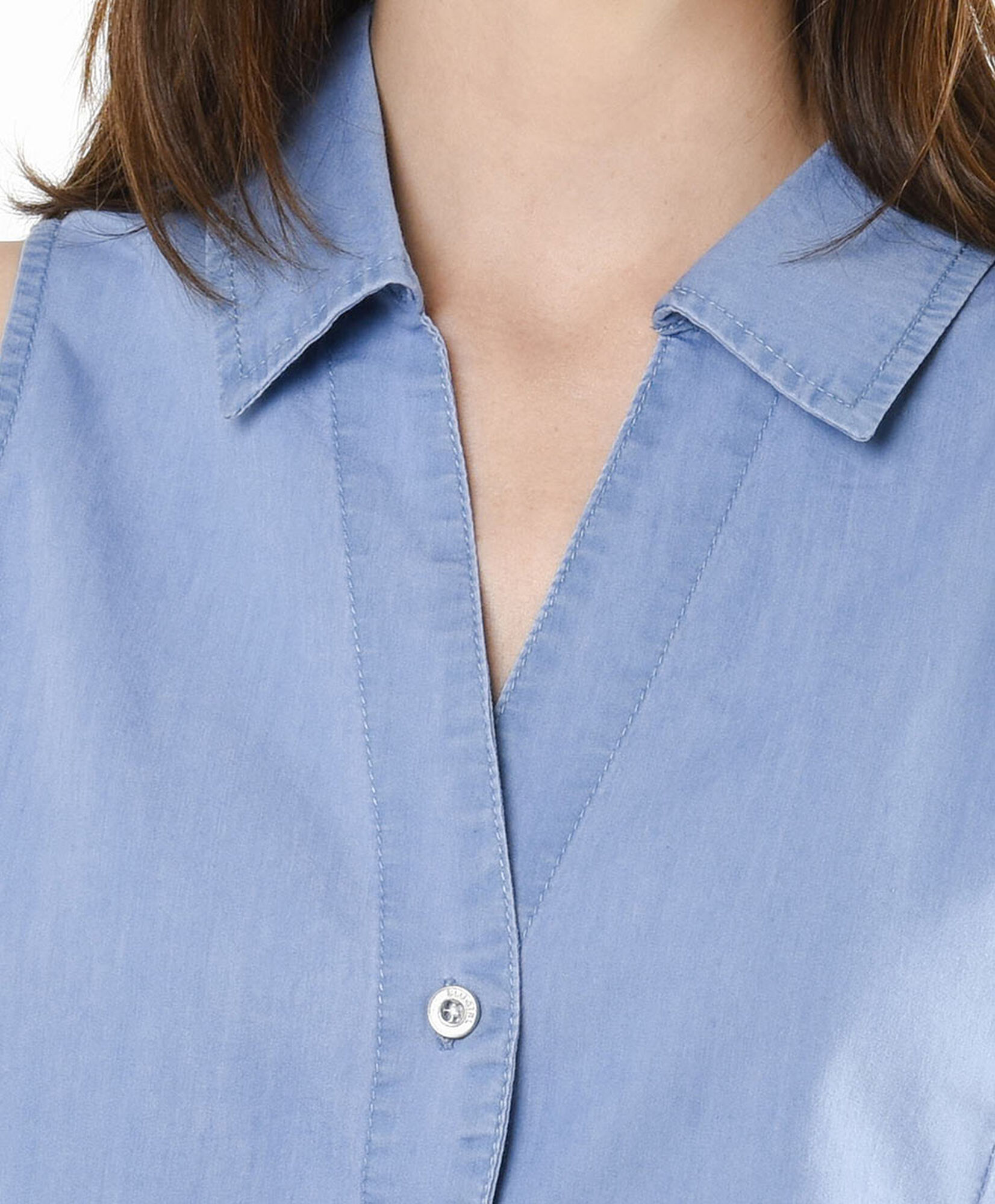Blusa mujer doble botón tencel Blusa mujer doble botón tencel