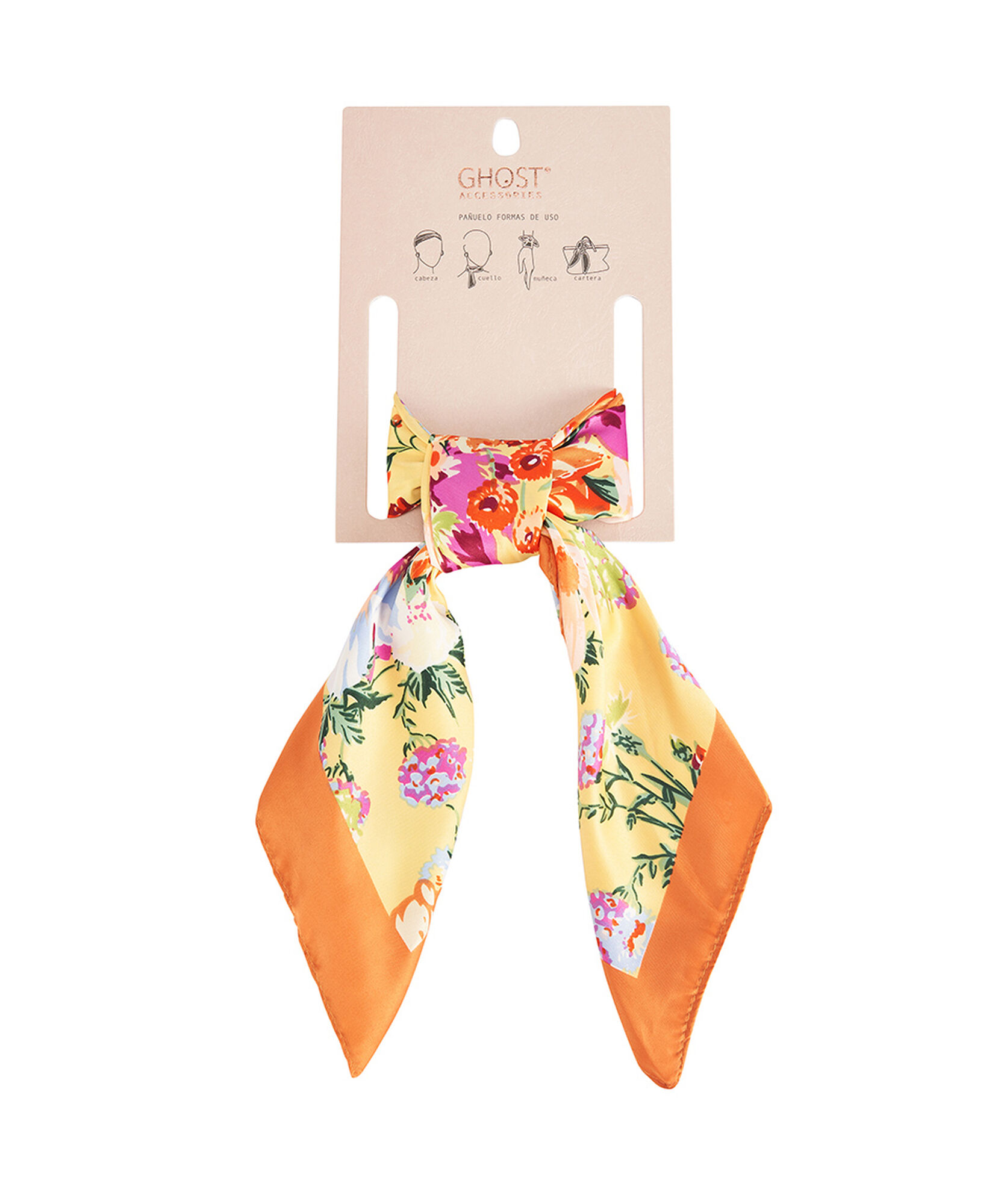 Pañuelo mujer flores amarillo Pañuelo mujer flores amarillo