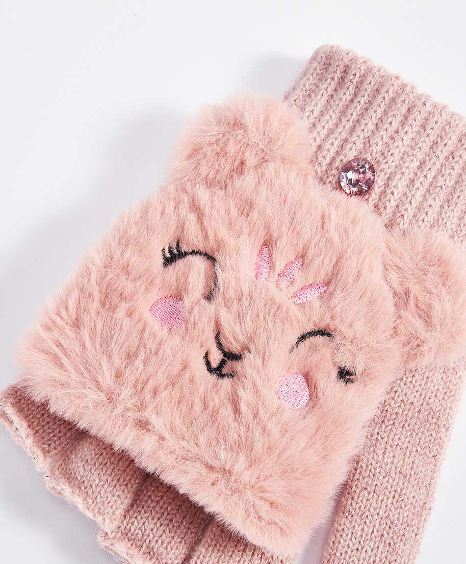 Guantes ni&ntilde;a dise&ntilde;o gatuno