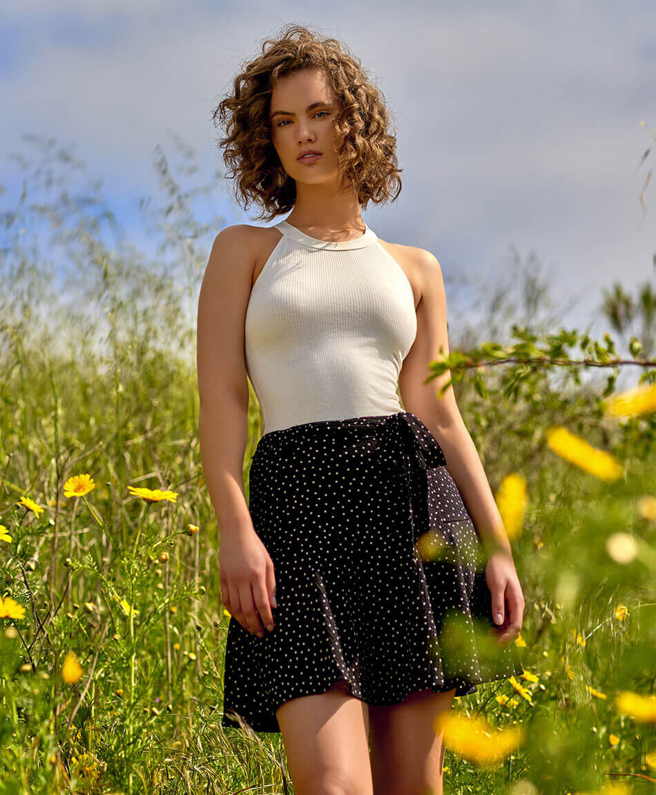 Short falda mujer puntitos