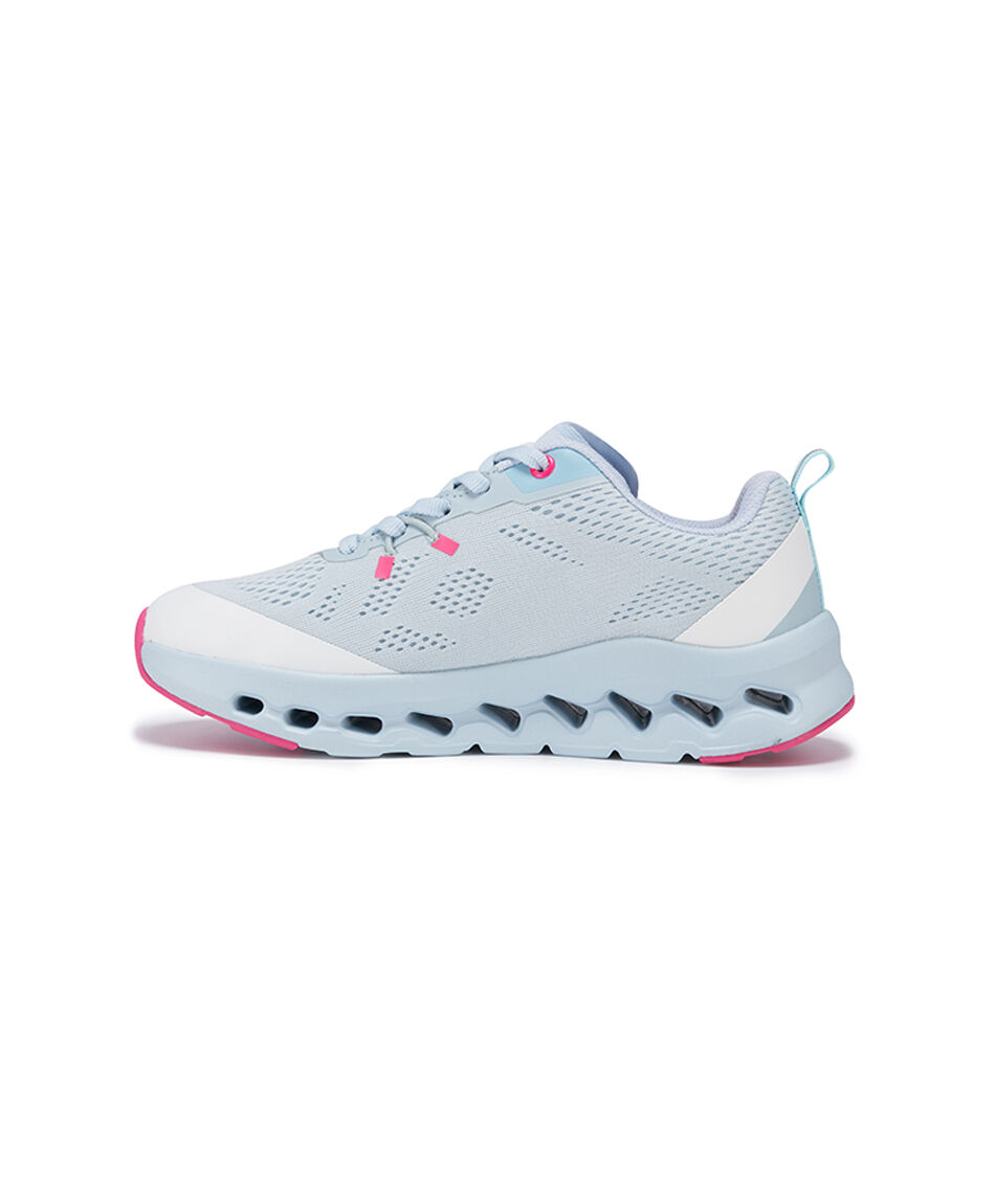 Zapatilla deportiva mujer celeste acolchada
