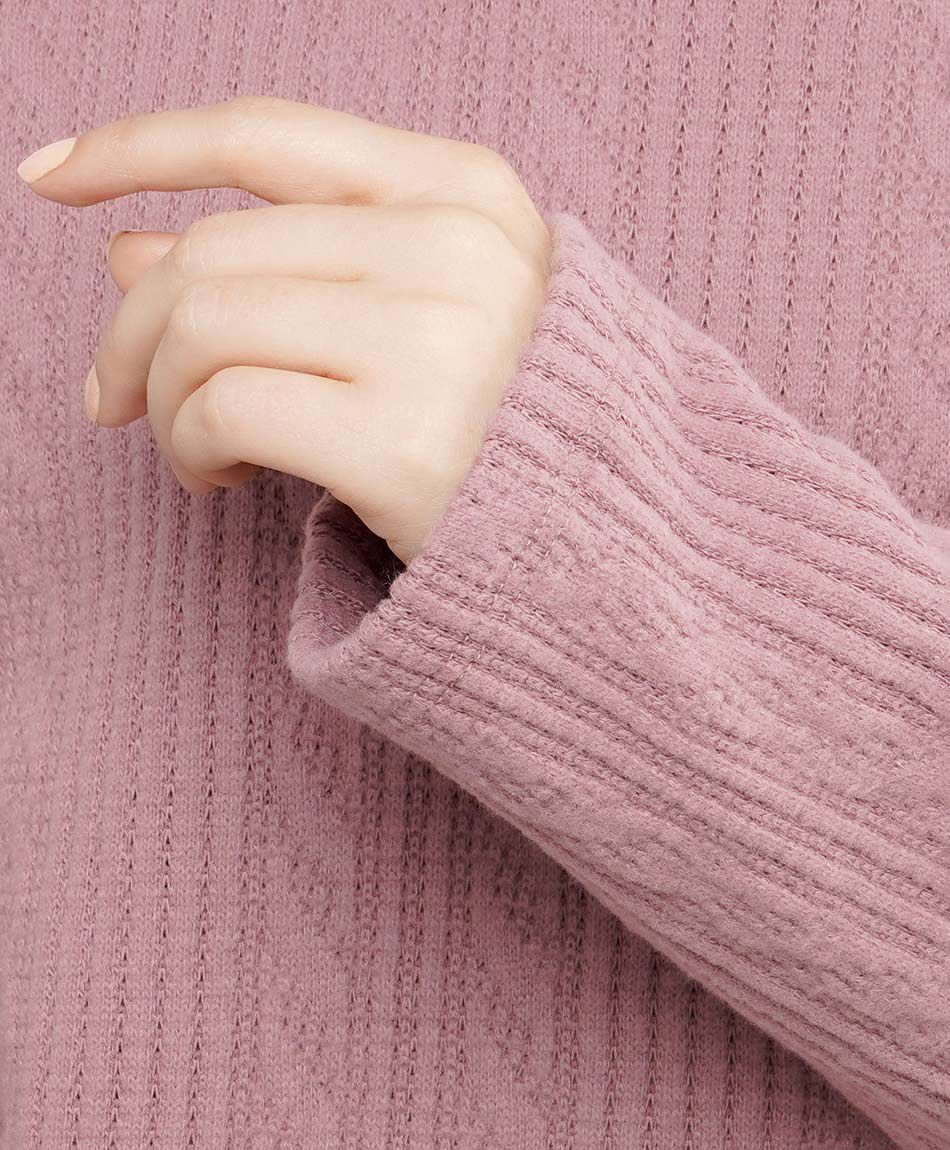 Sweater mujer cuello redondo malva