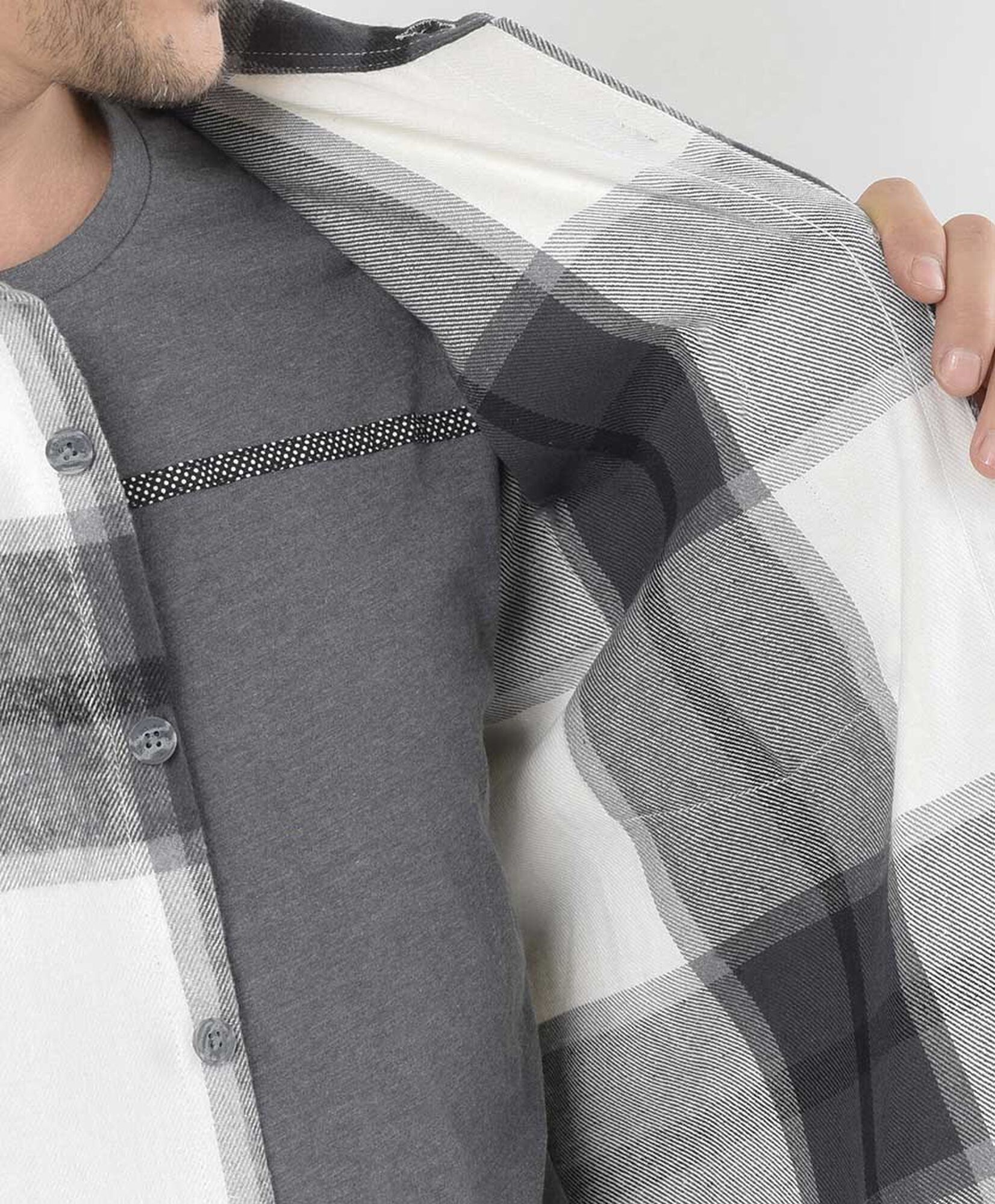 Camisa hombre leñadora blanco y negro Camisa hombre leñadora blanco y negro