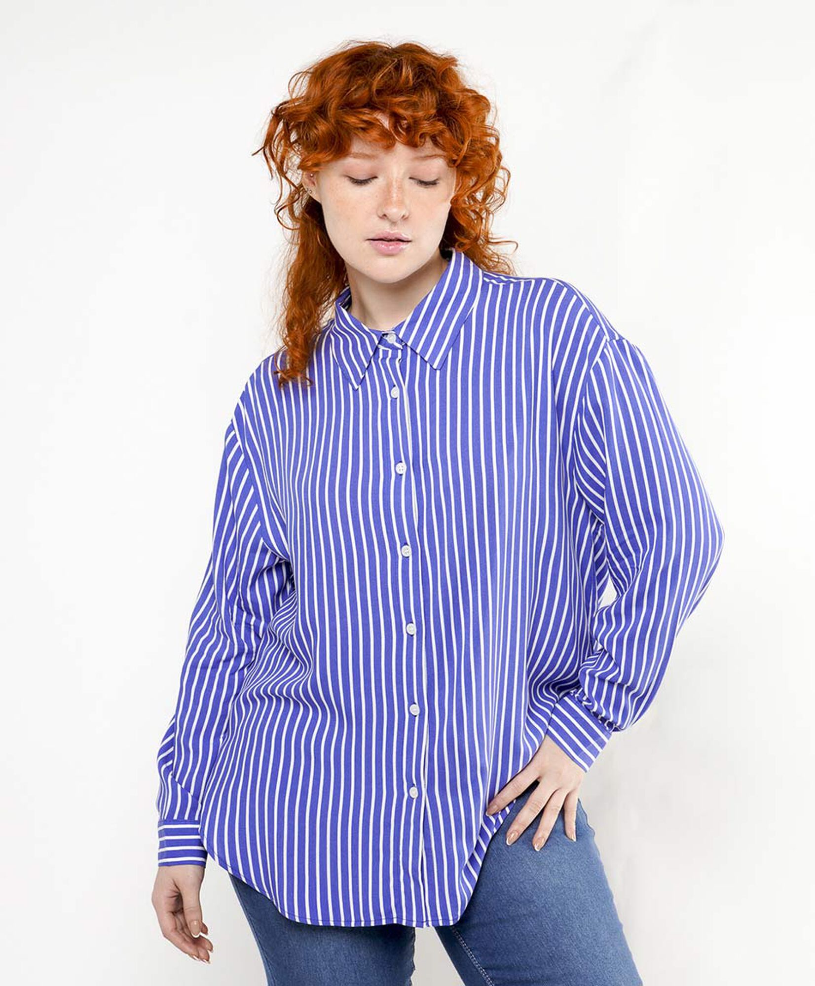 Blusa mujer líneas azul Blusa mujer líneas azul
