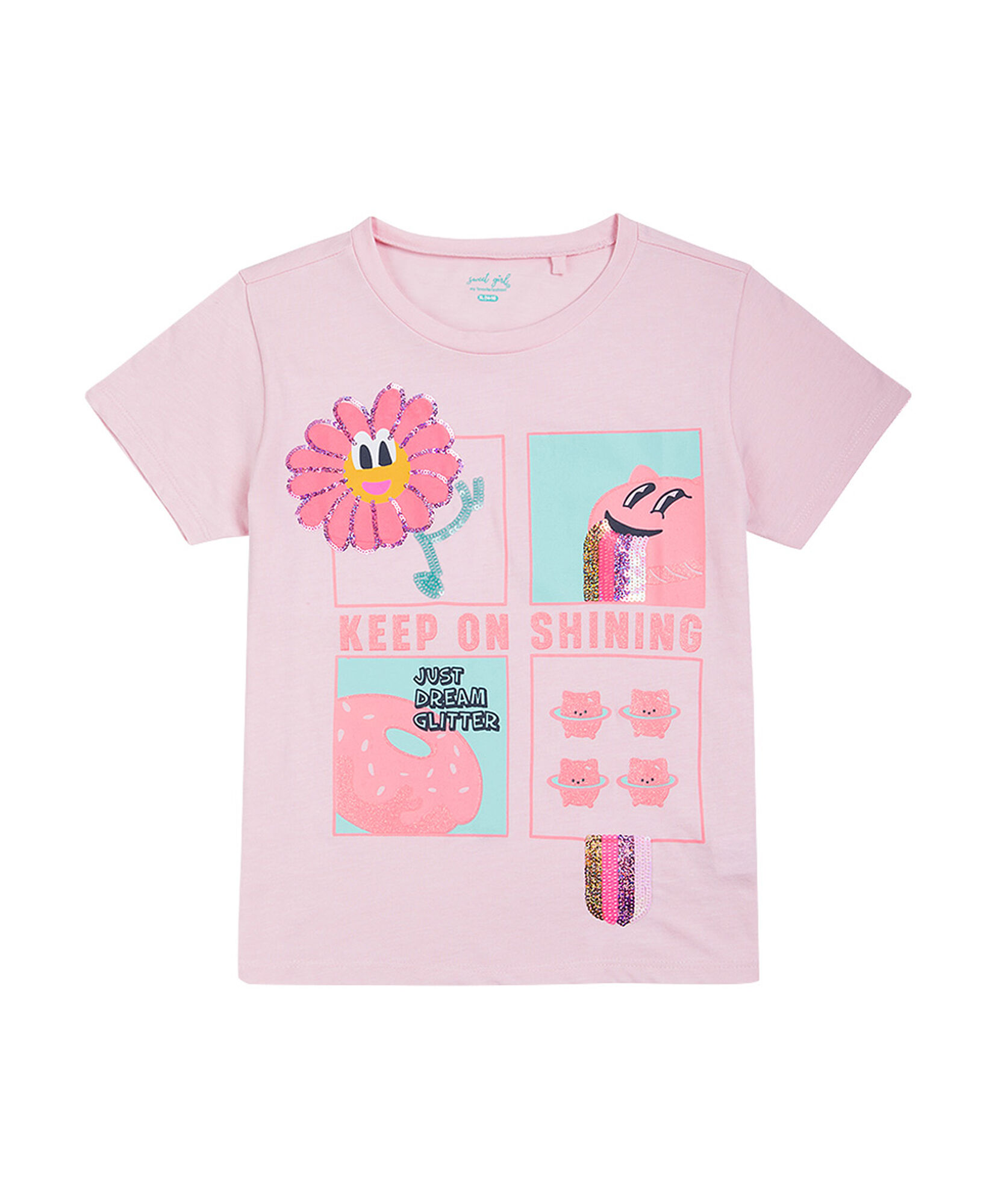Polera niña dibujos pink Polera niña dibujos pink