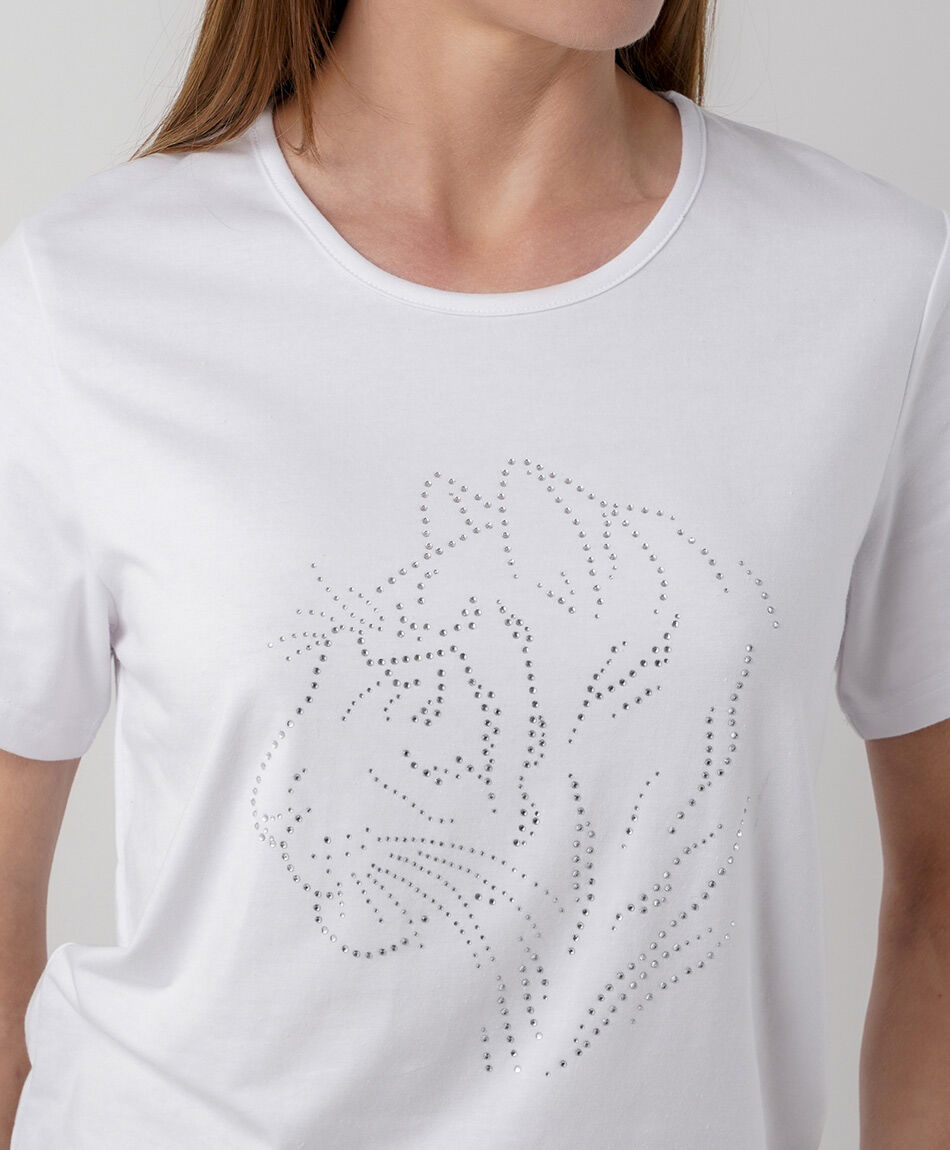 Polera mujer bordado tigre