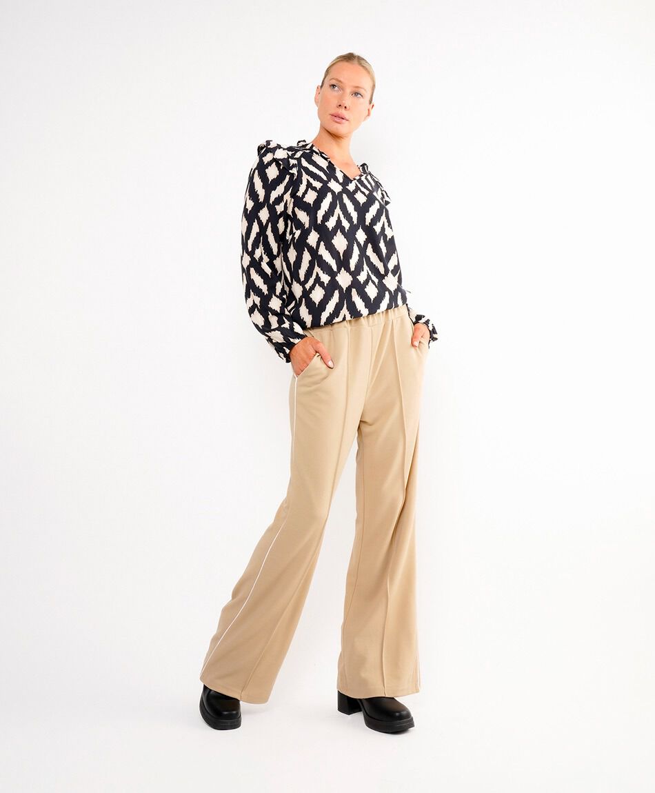 Pantal&oacute;n mujer anchos beige