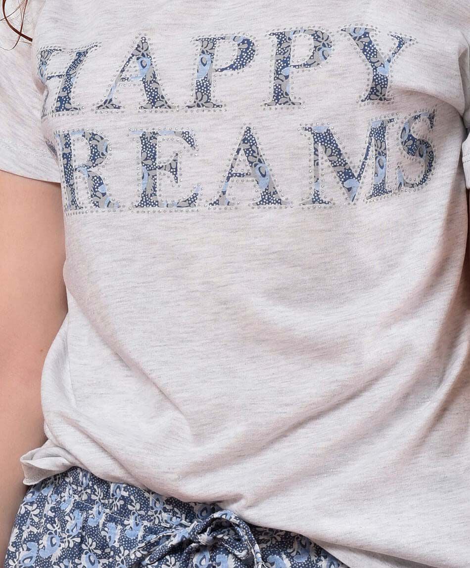 Pijama mujer floral brillitos 2 piezas