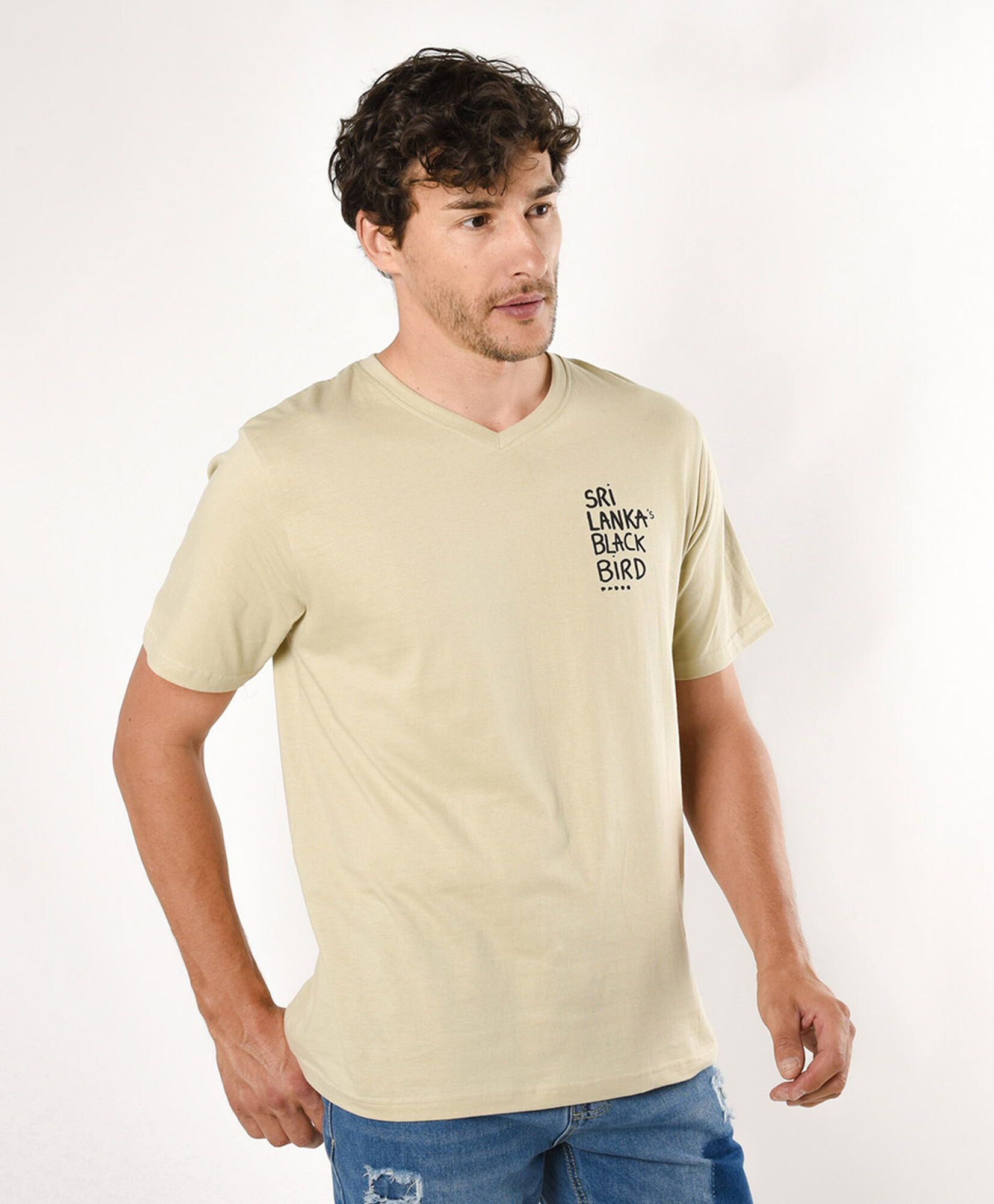 Polera hombre doble estampado black bird Polera hombre doble estampado black bird