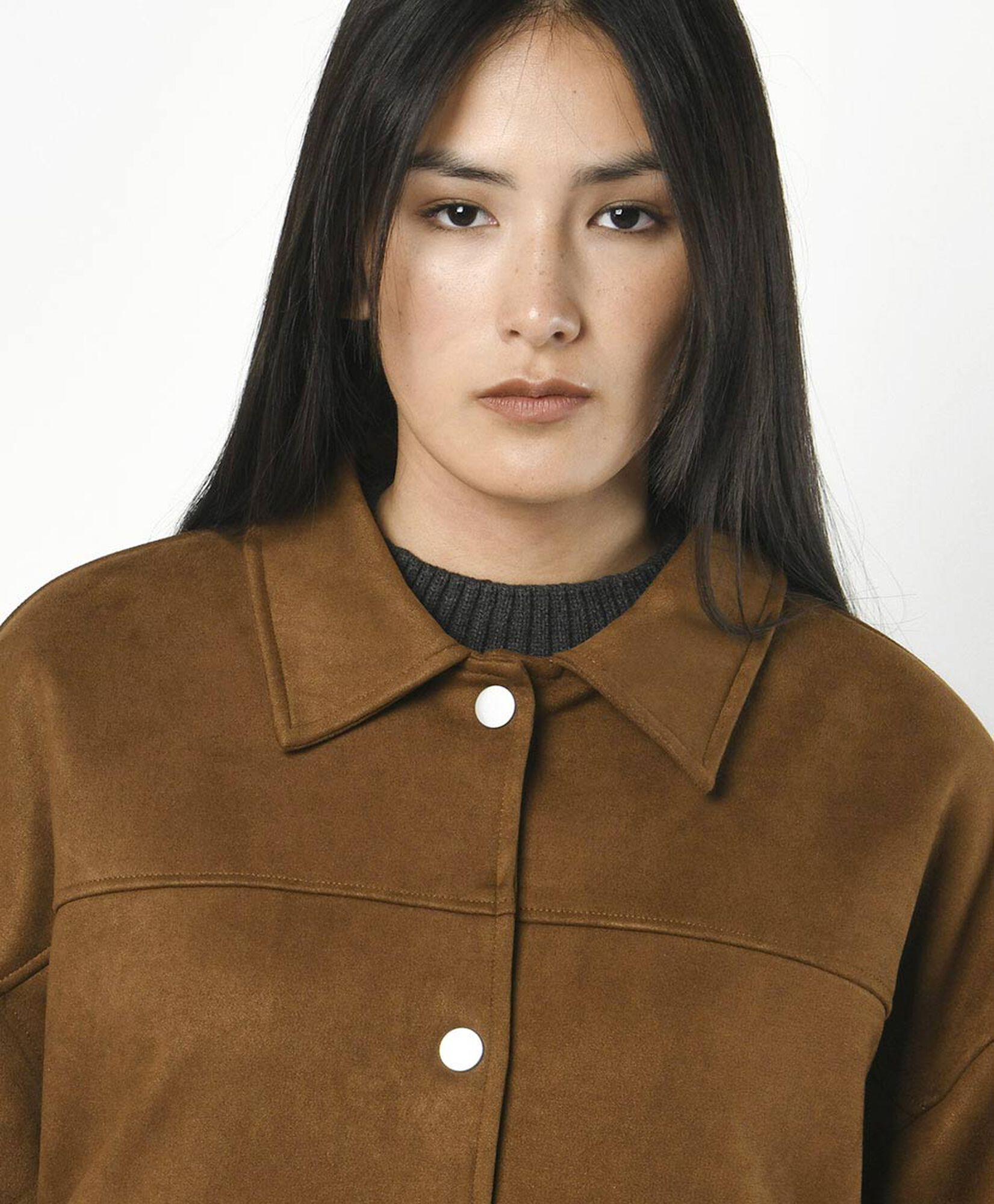 Chaqueta mujer suede bolsillos Chaqueta mujer suede bolsillos