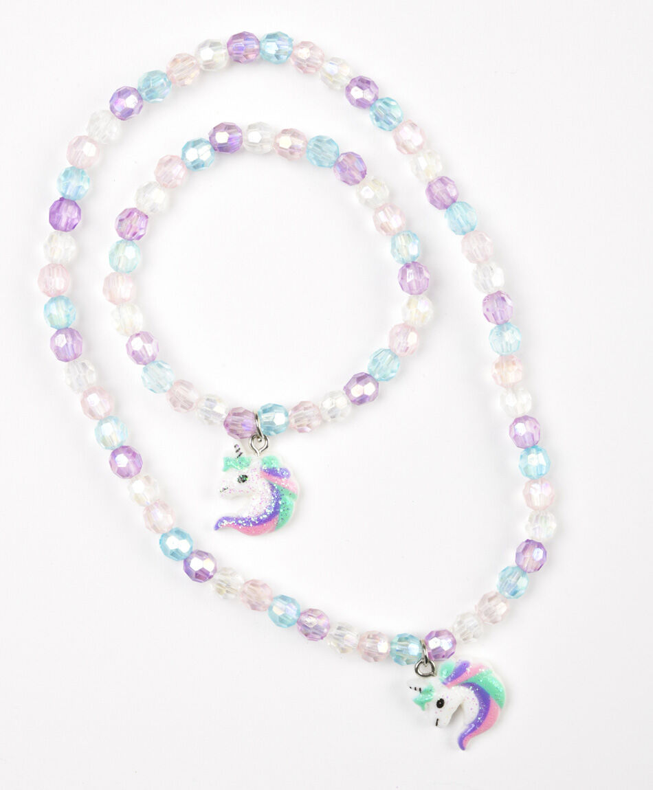 Set collar + pulsera infantil unicornios