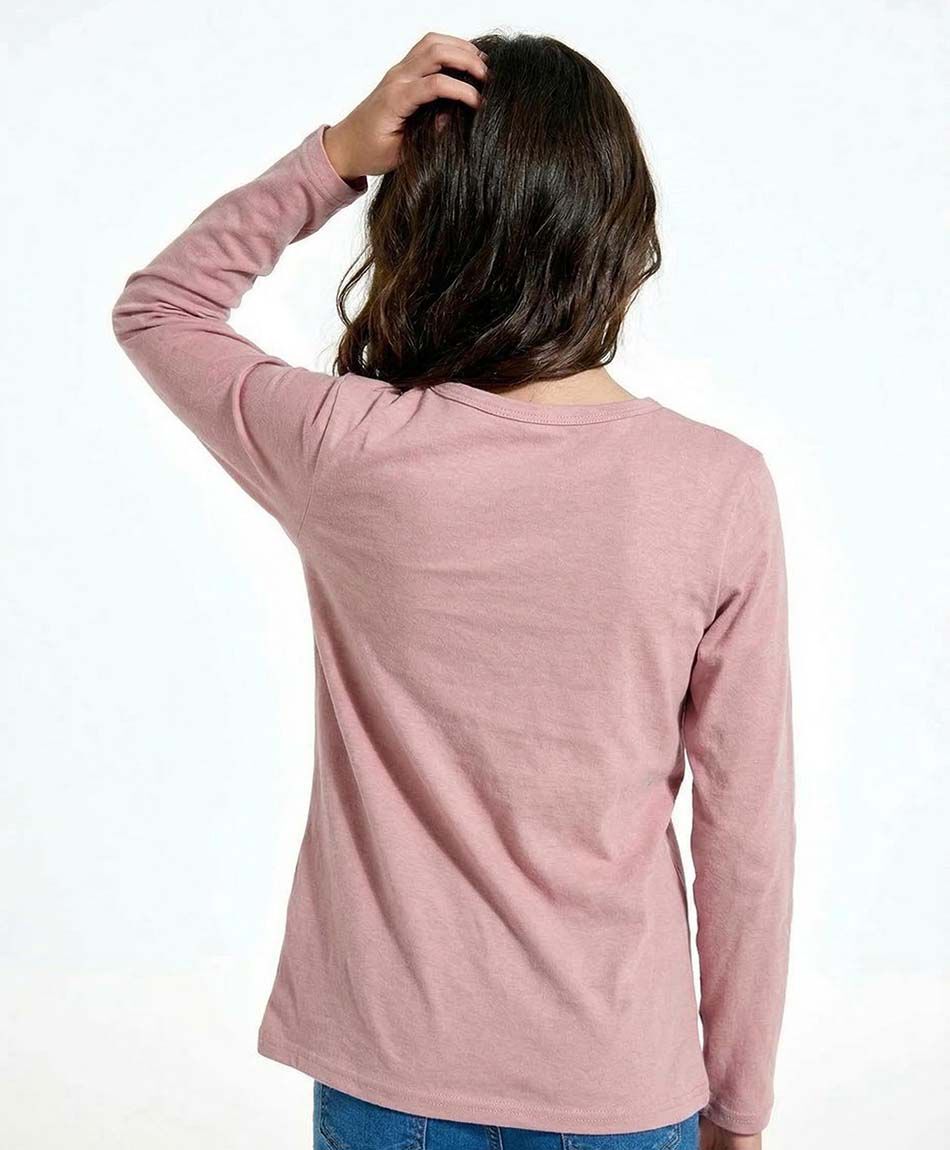 Polera ni&ntilde;a b&aacute;sica manga larga