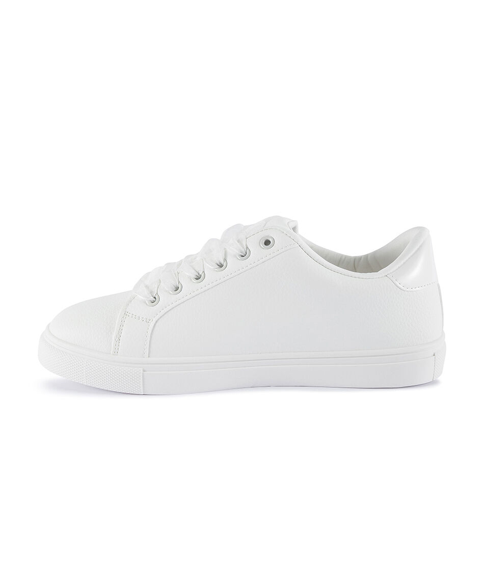 Zapatilla mujer blanca cordones cinta