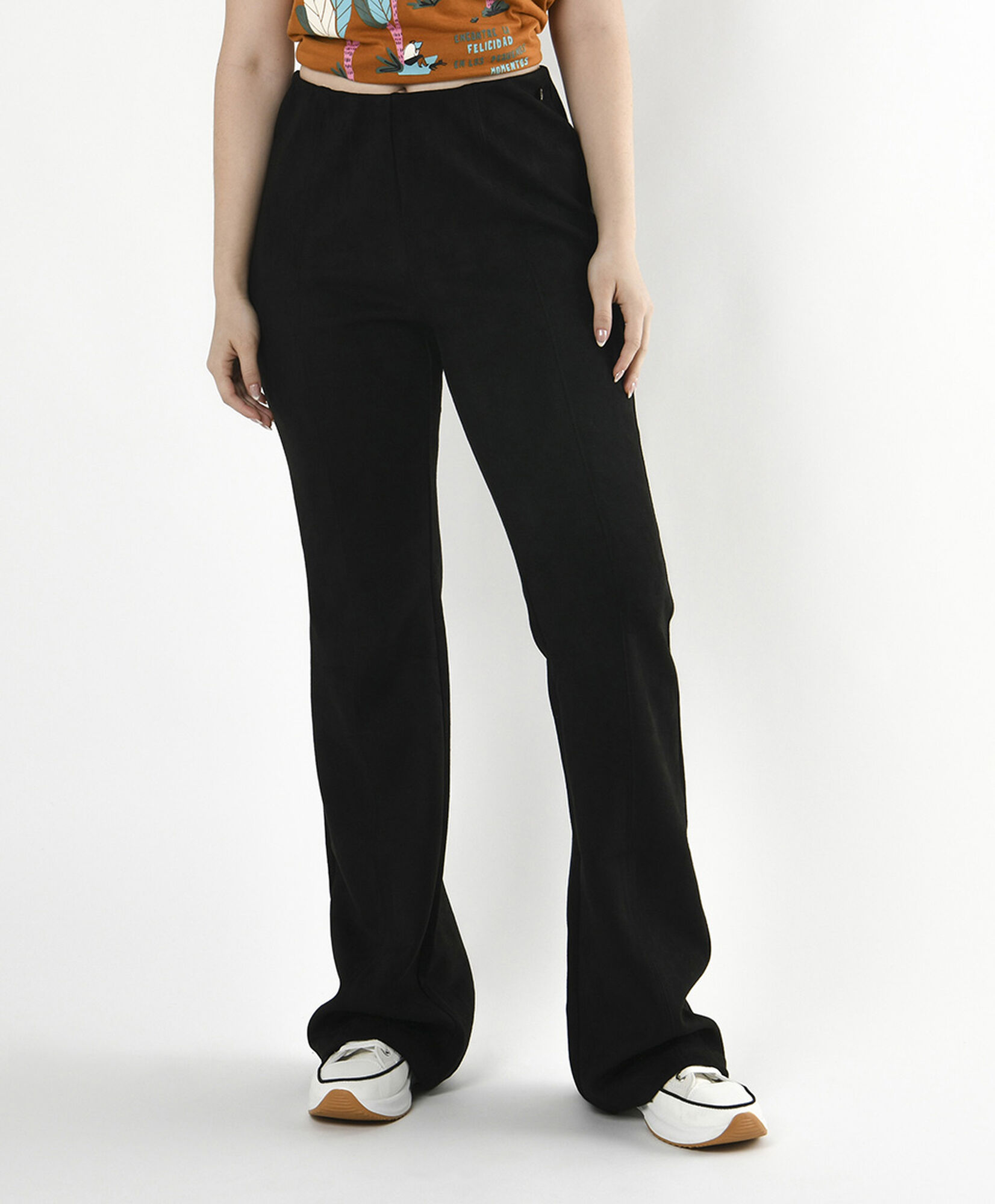 Pantalón mujer suede negro wide Pantalón mujer suede negro wide