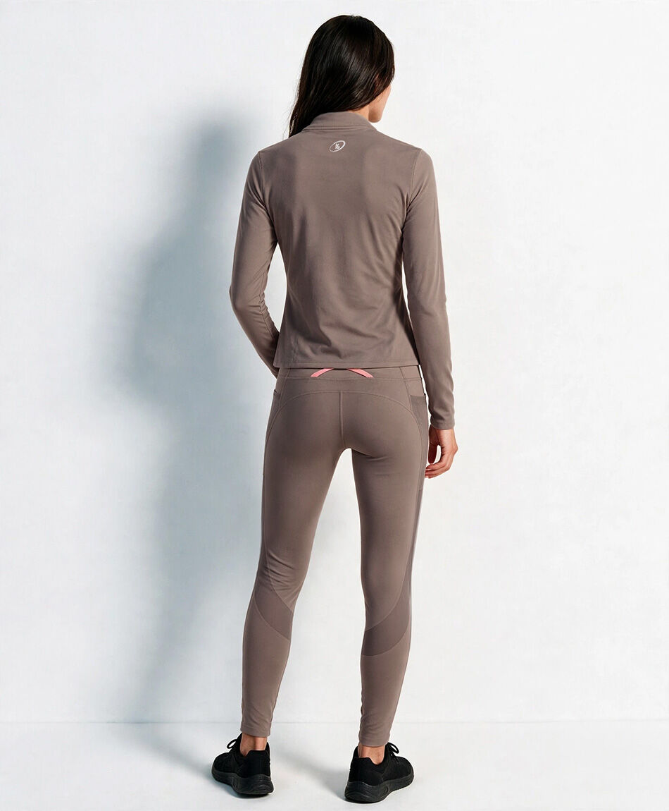 Calza deportiva mujer malla caf&eacute;