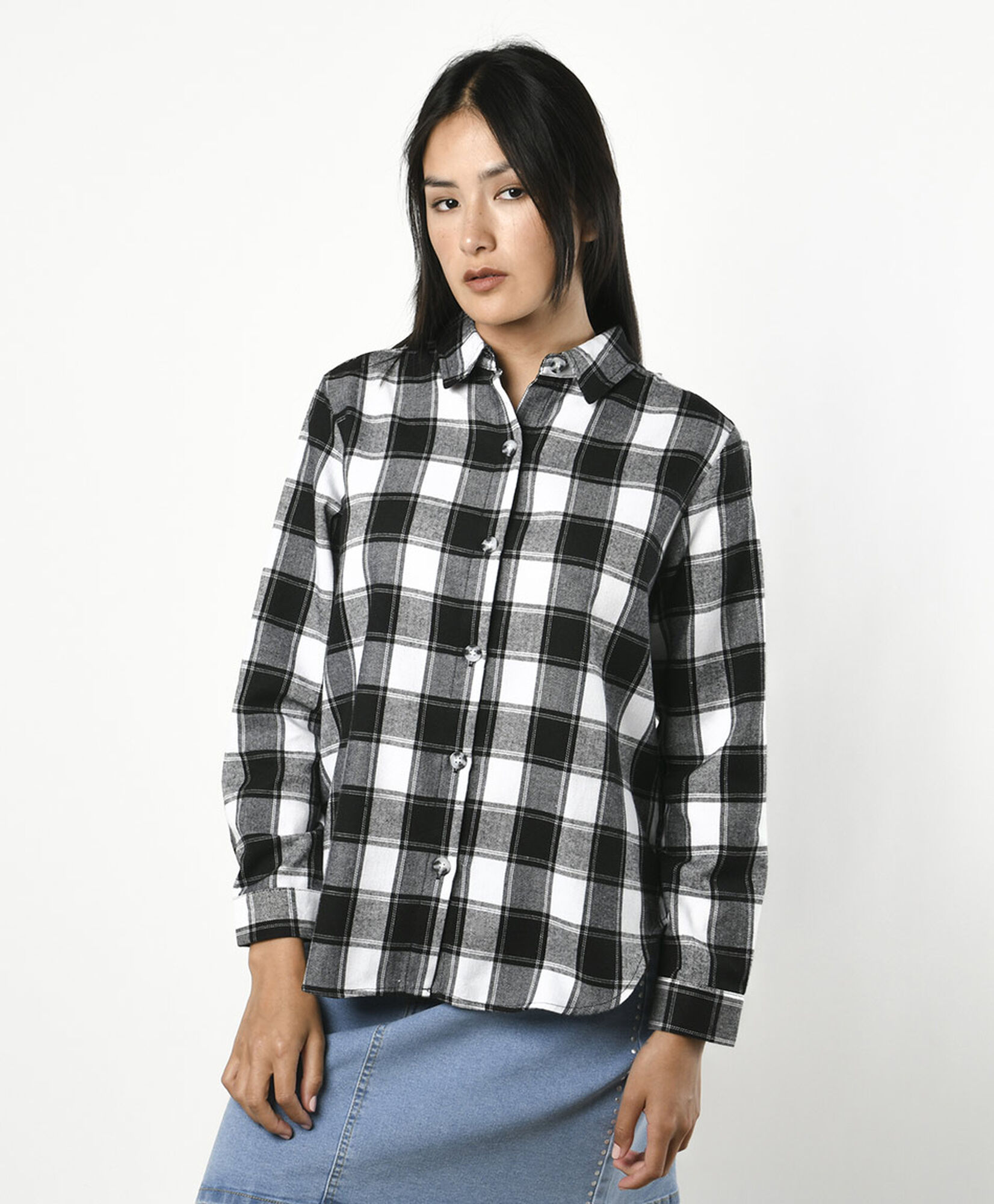 Blusa mujer escocesa bicolor Blusa mujer escocesa bicolor
