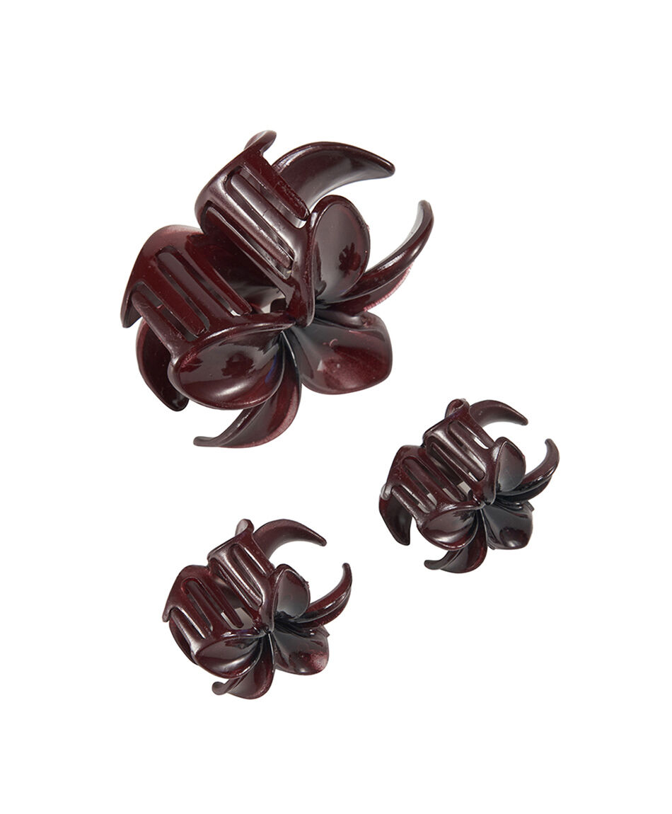 Set 3 pinches mujer flores