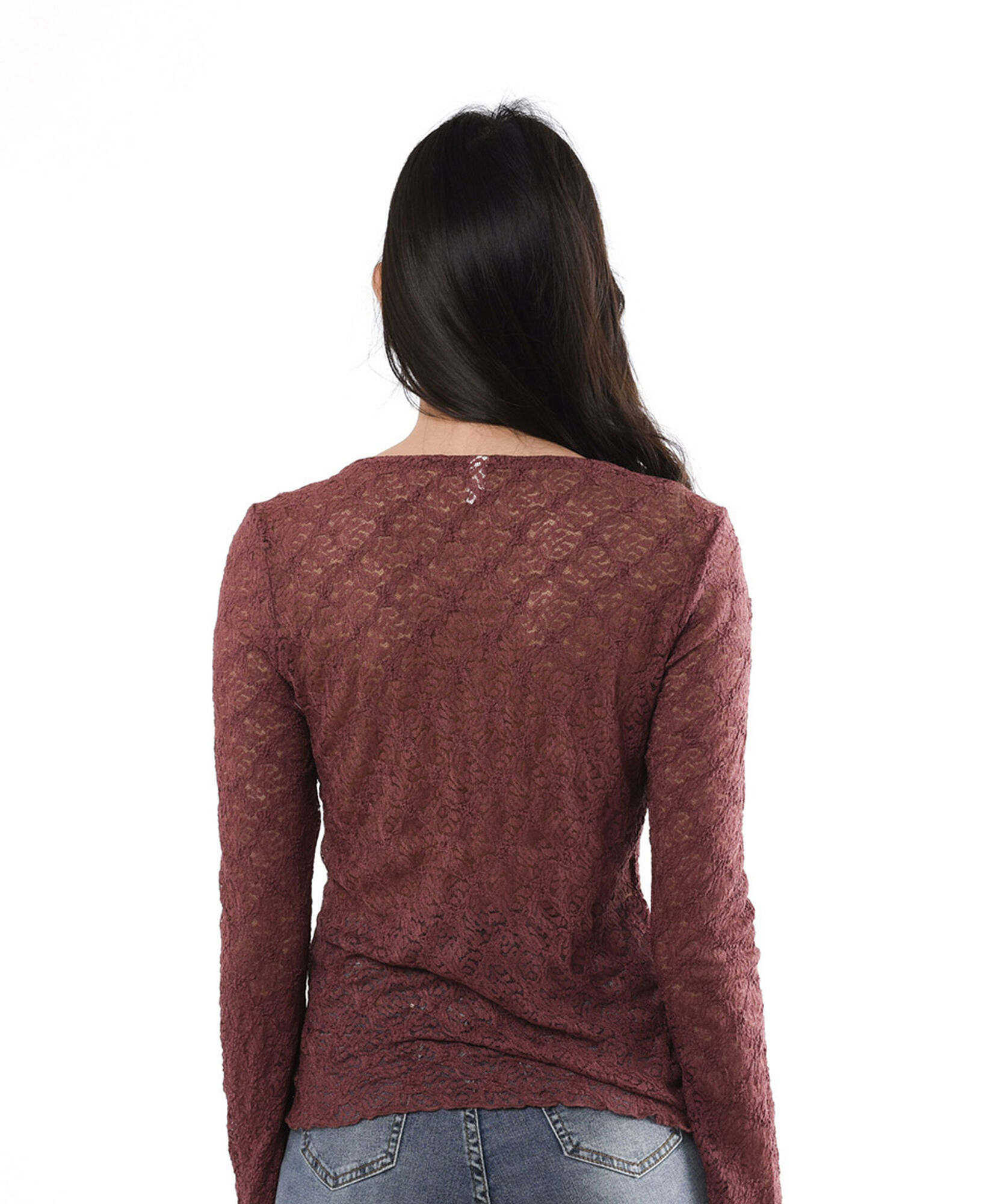 Polera mujer encaje lazo Polera mujer encaje lazo