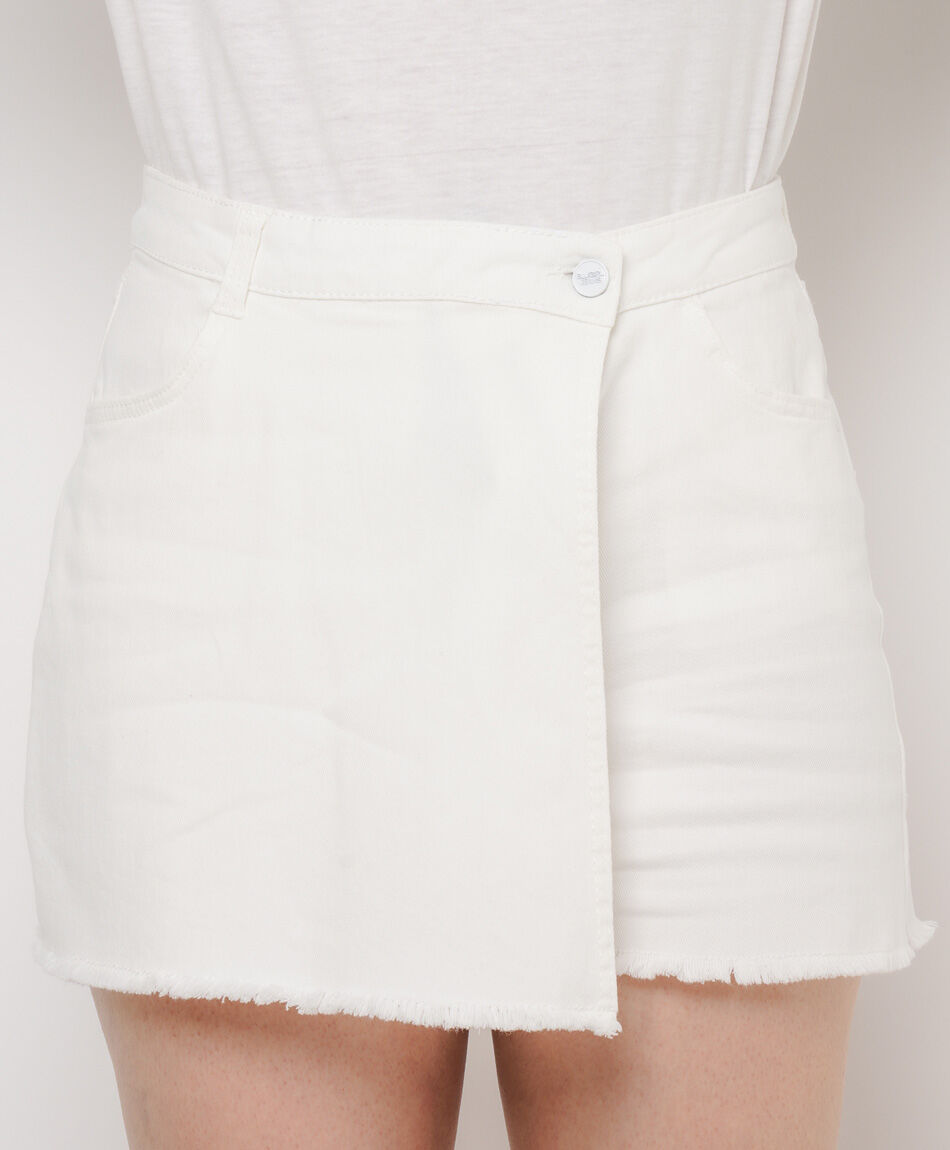 Short mujer falda denim blanco