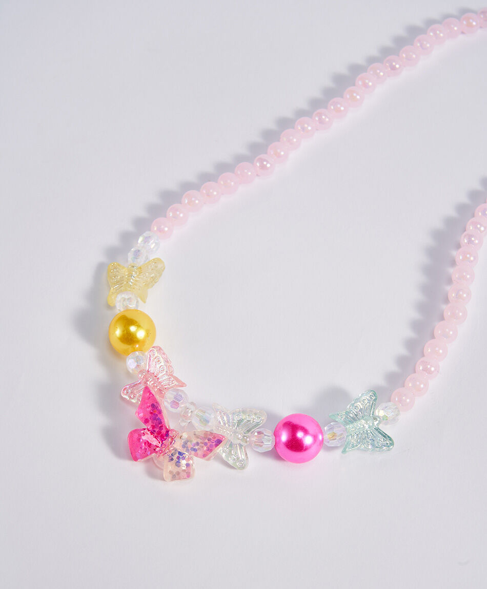 Set collar + pulsera infantil mariposa