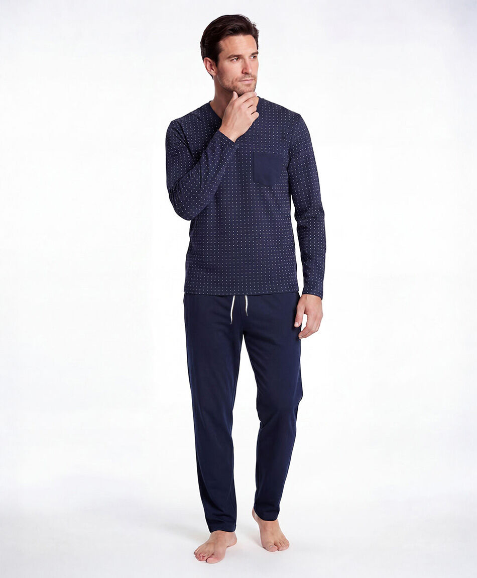 Pijama hombre polar puntitos