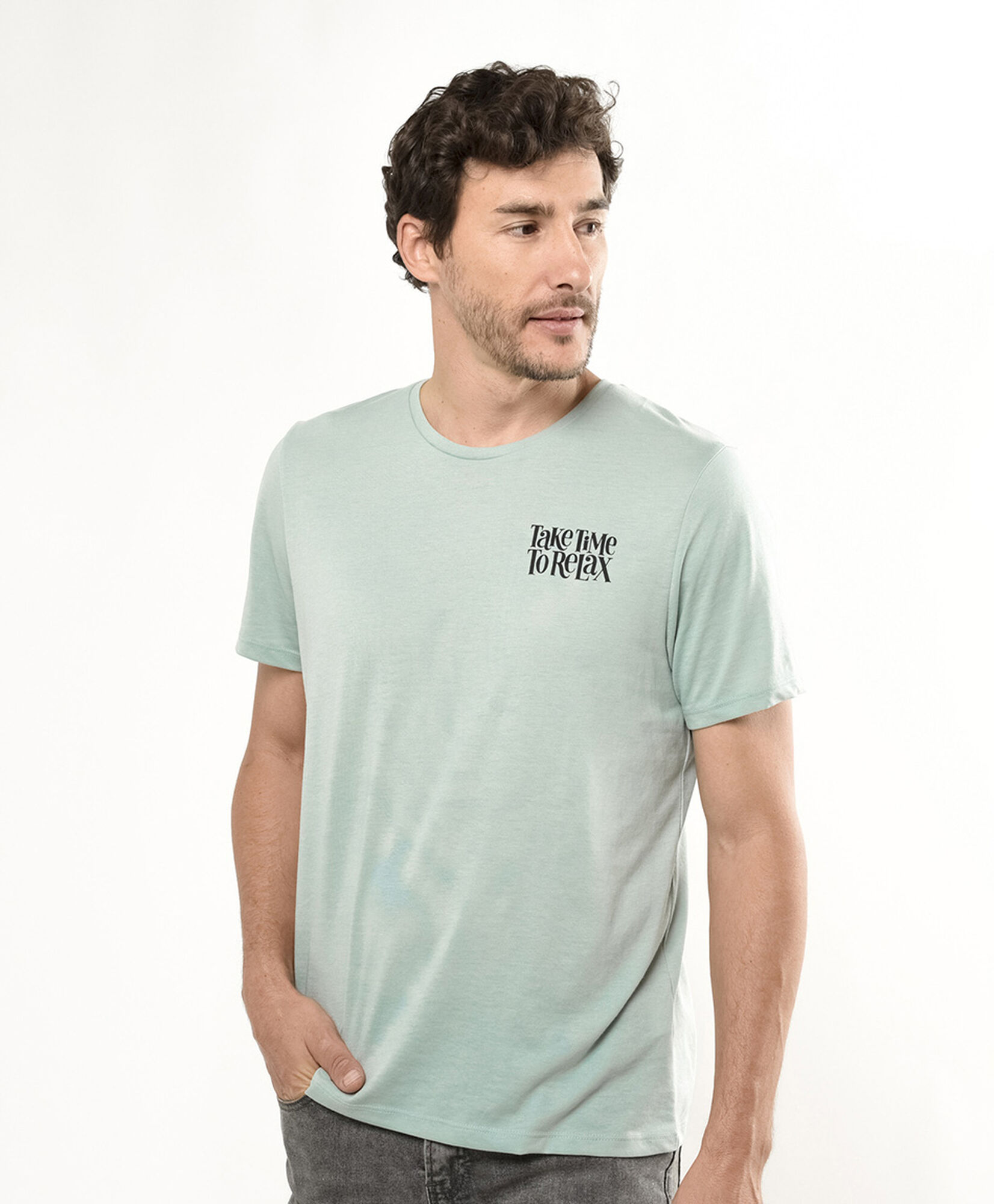 Polera hombre doble estampado frase Polera hombre doble estampado frase