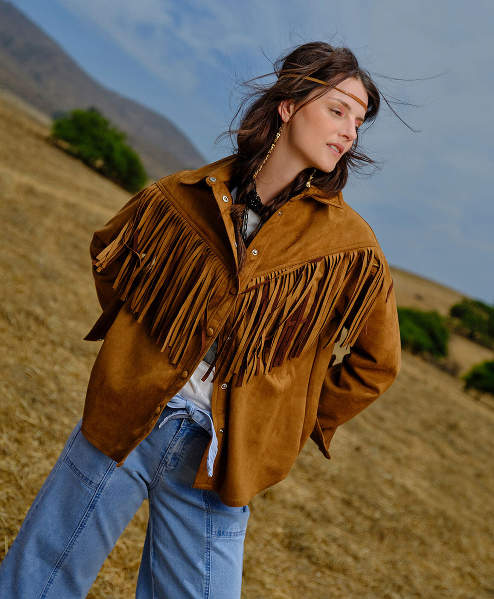 Chaqueta mujer gamuza flecos Chaqueta mujer gamuza flecos
