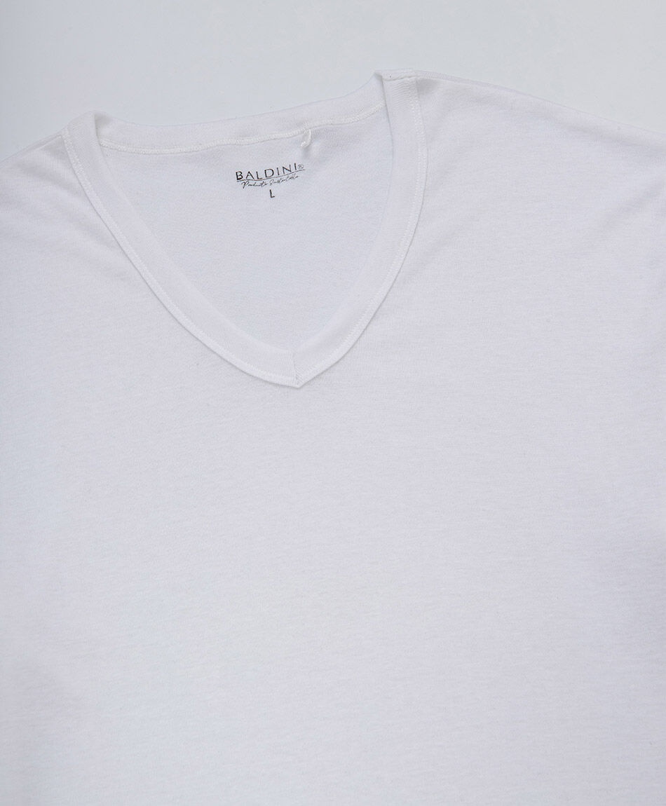 Camiseta hombre blanca cuello v