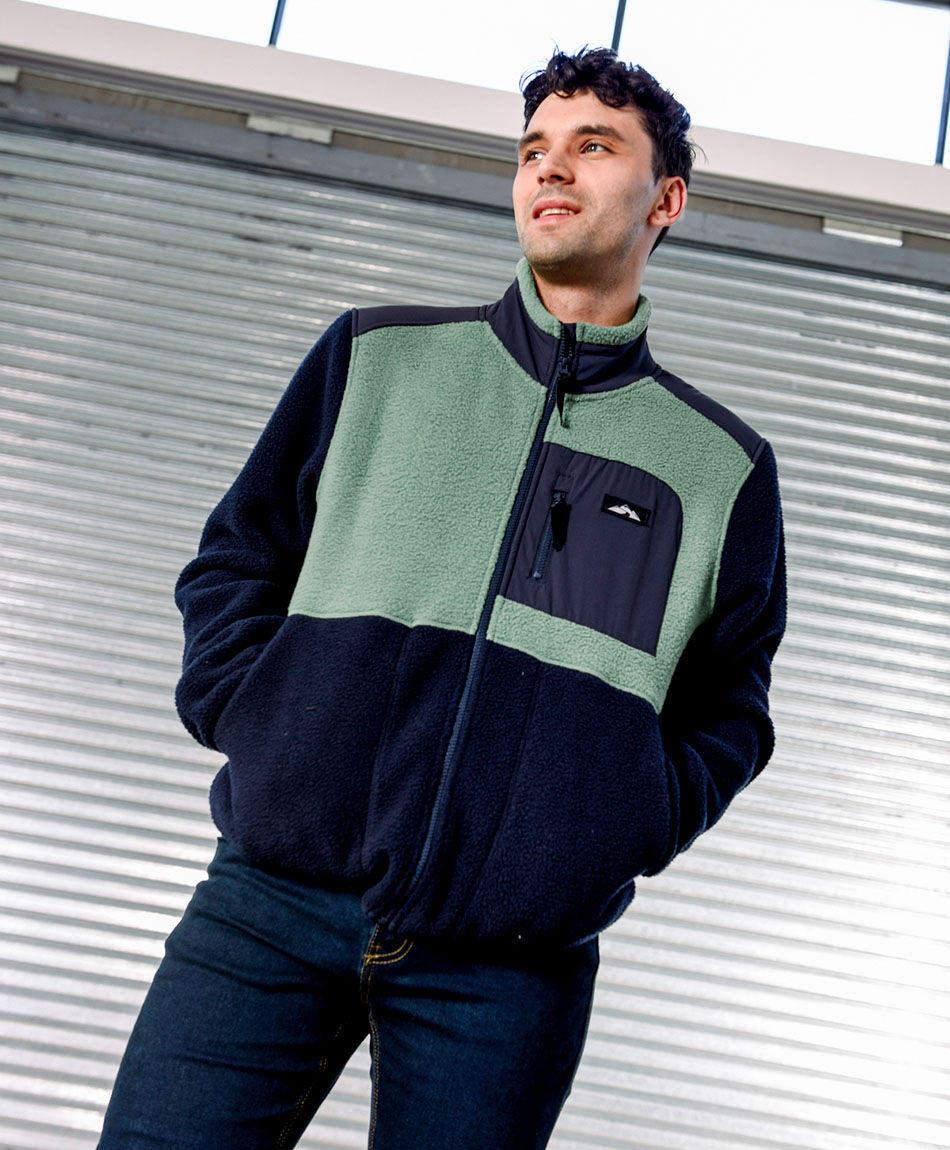 Chaqueta hombre polar bicolor