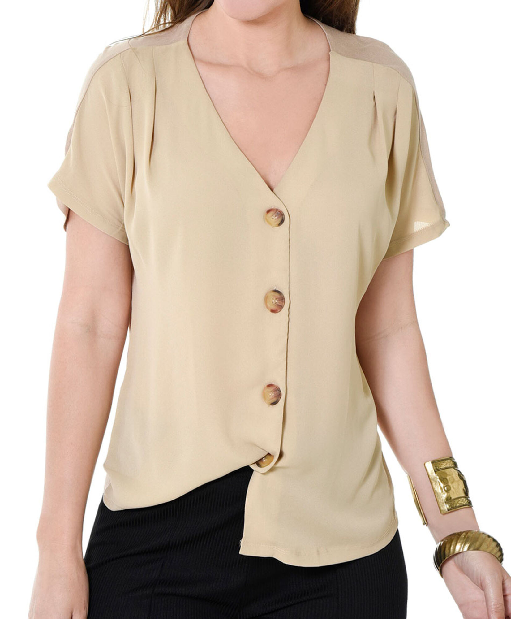 Polera mix botones Polera mix botones