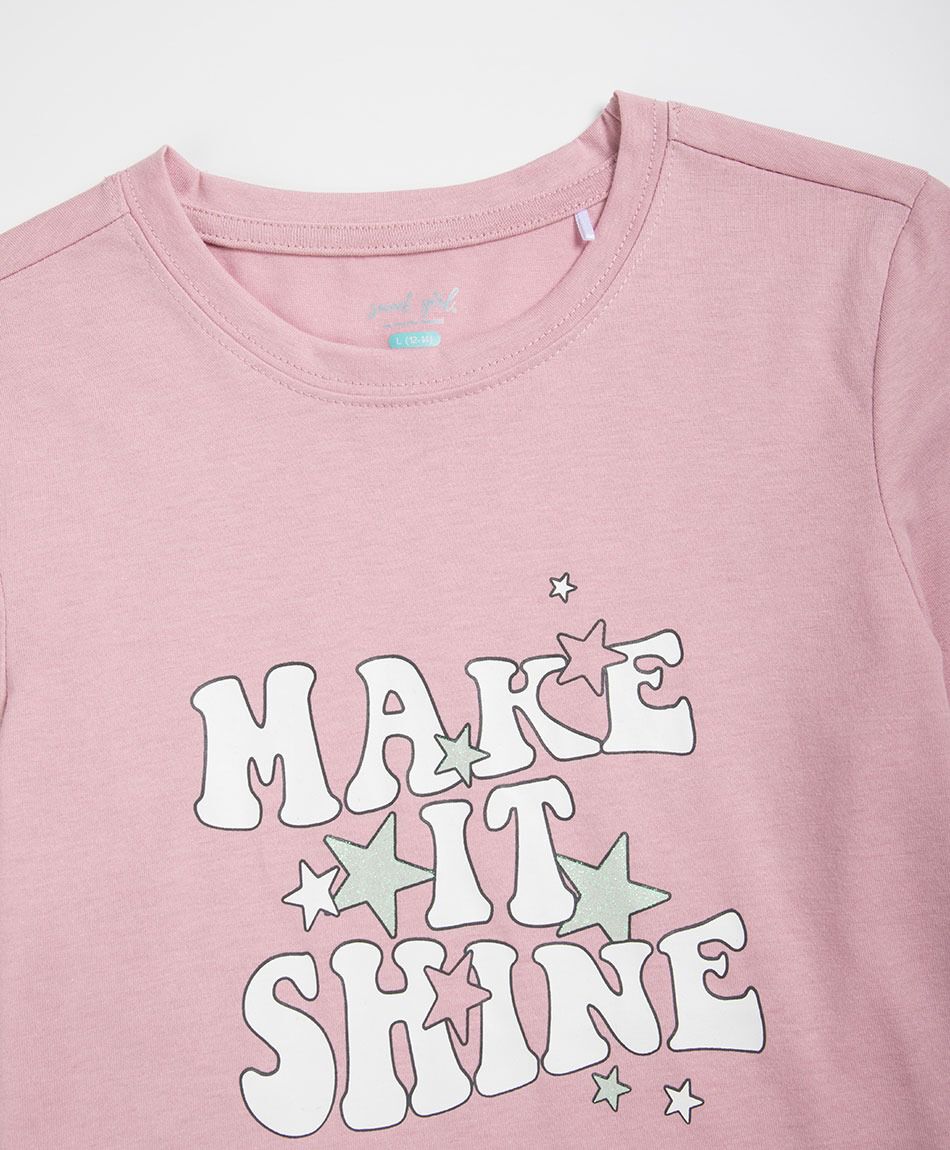 Polera ni&ntilde;a estampado estrellitas