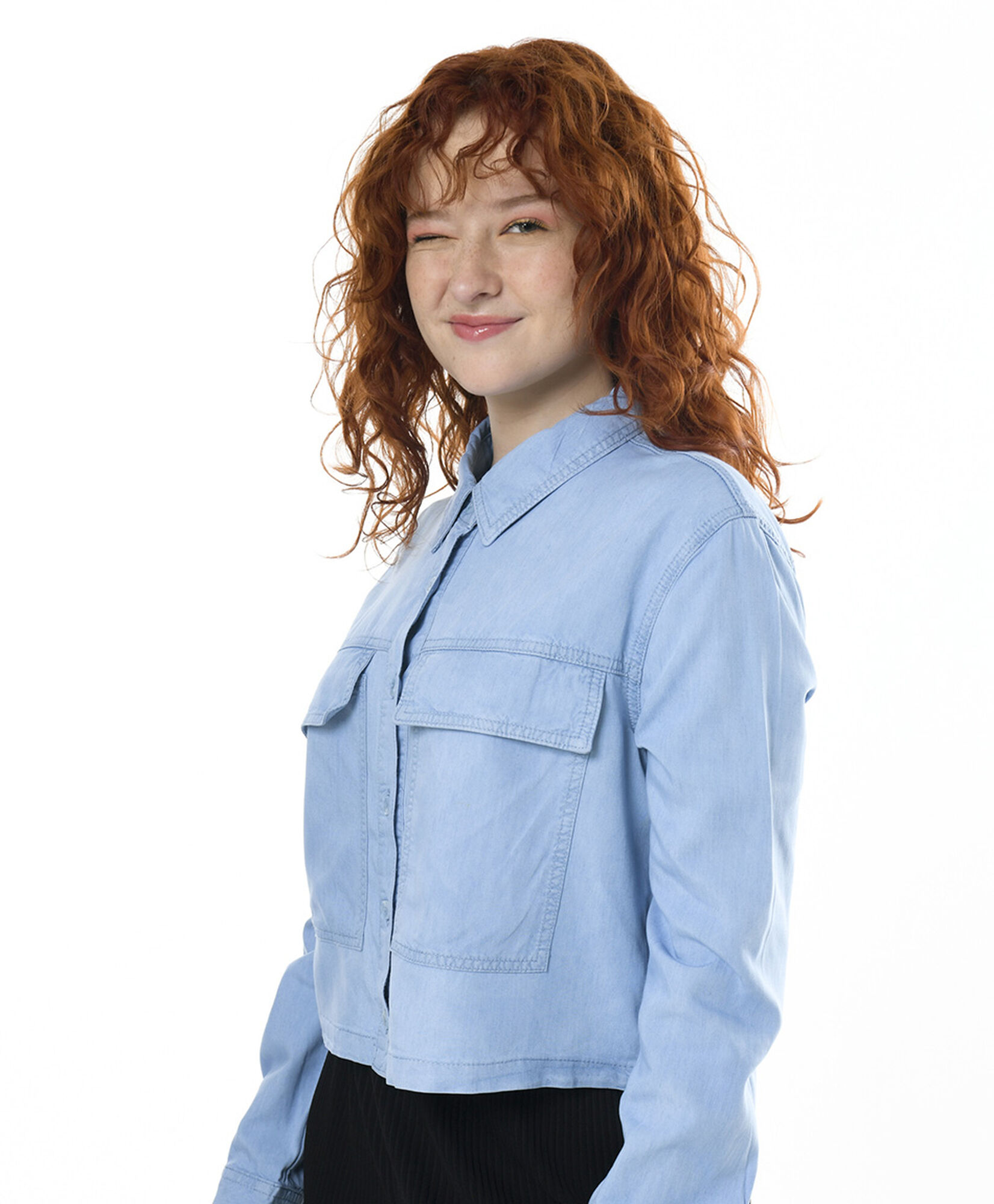 Blusa mujer denim crop Blusa mujer denim crop