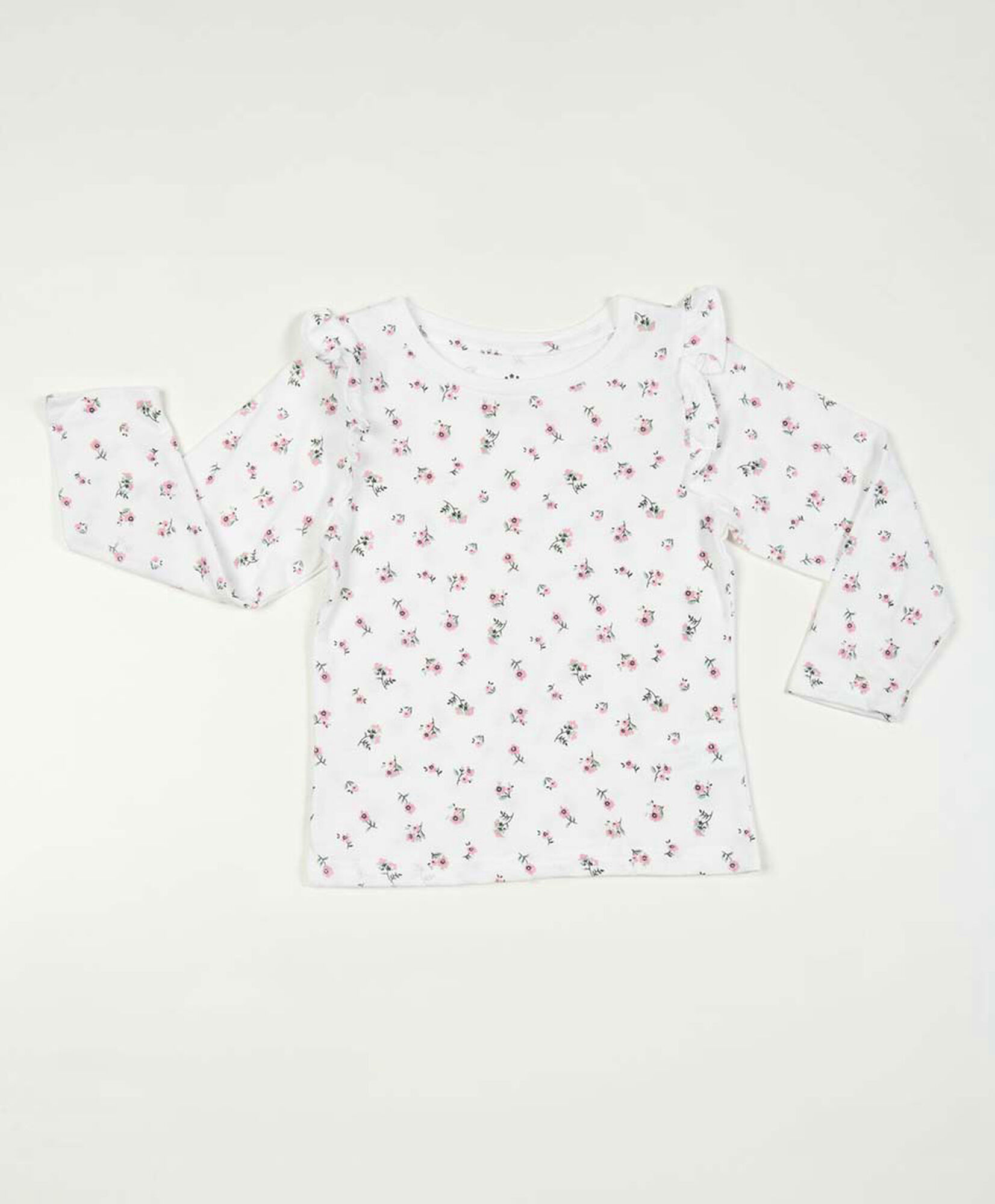 Polera bebé florcitas vuelos en mangas Polera bebé florcitas vuelos en mangas