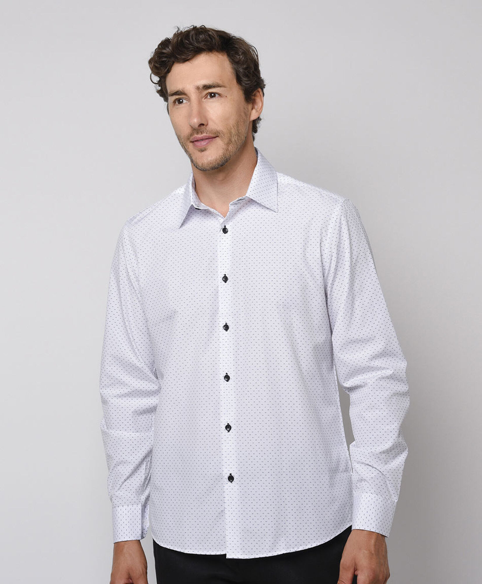 Camisa hombre blanca puntos Camisa hombre blanca puntos