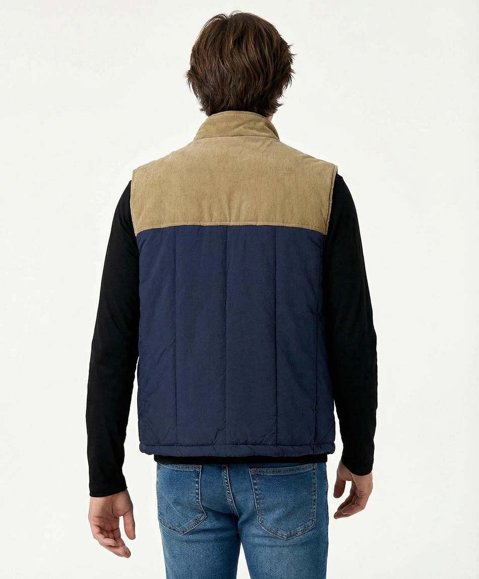 Parka hombre sin mangas bicolor