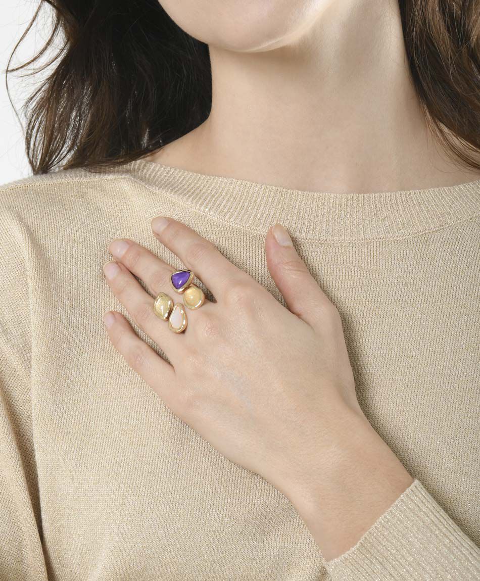 Anillo mujer cuatro piedras 1 pieza